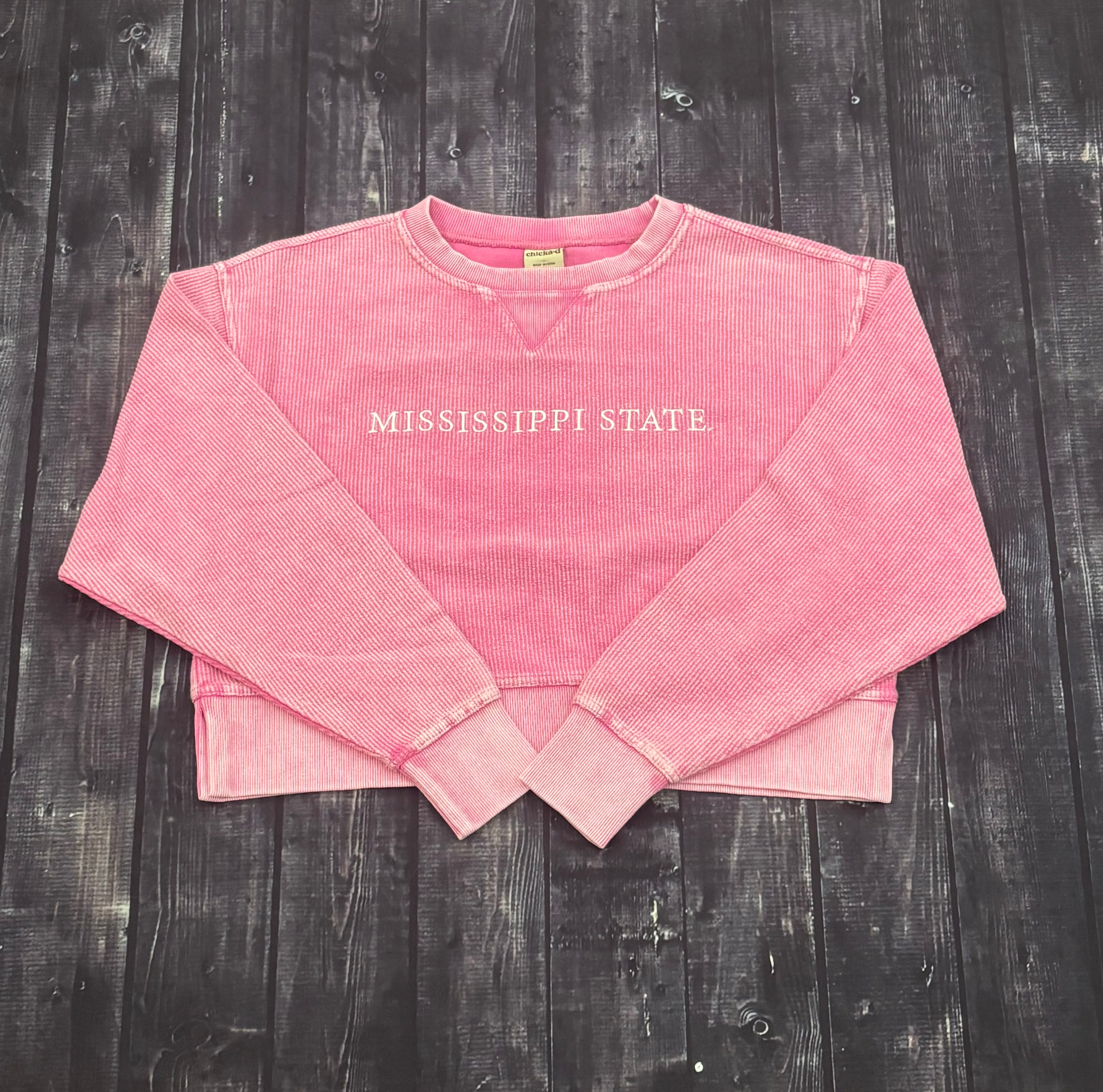 Sweatshirt Crop Crew Corded Mississippi State – Campus Book Mart-MSU