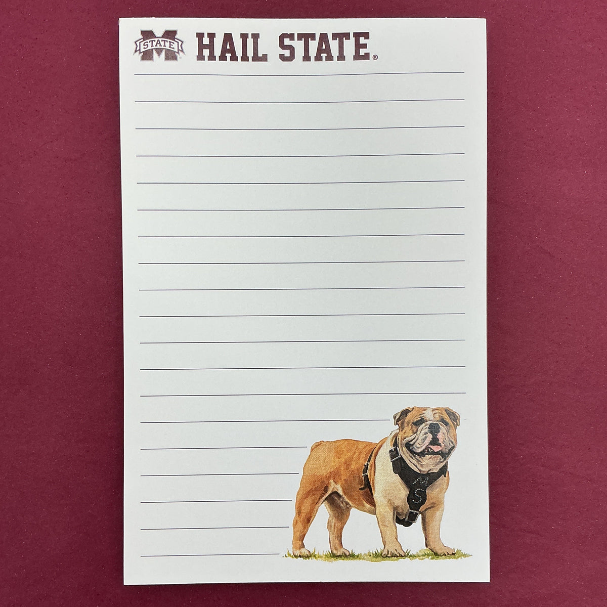 Notepad Mascot M-State Hail State Bulldog