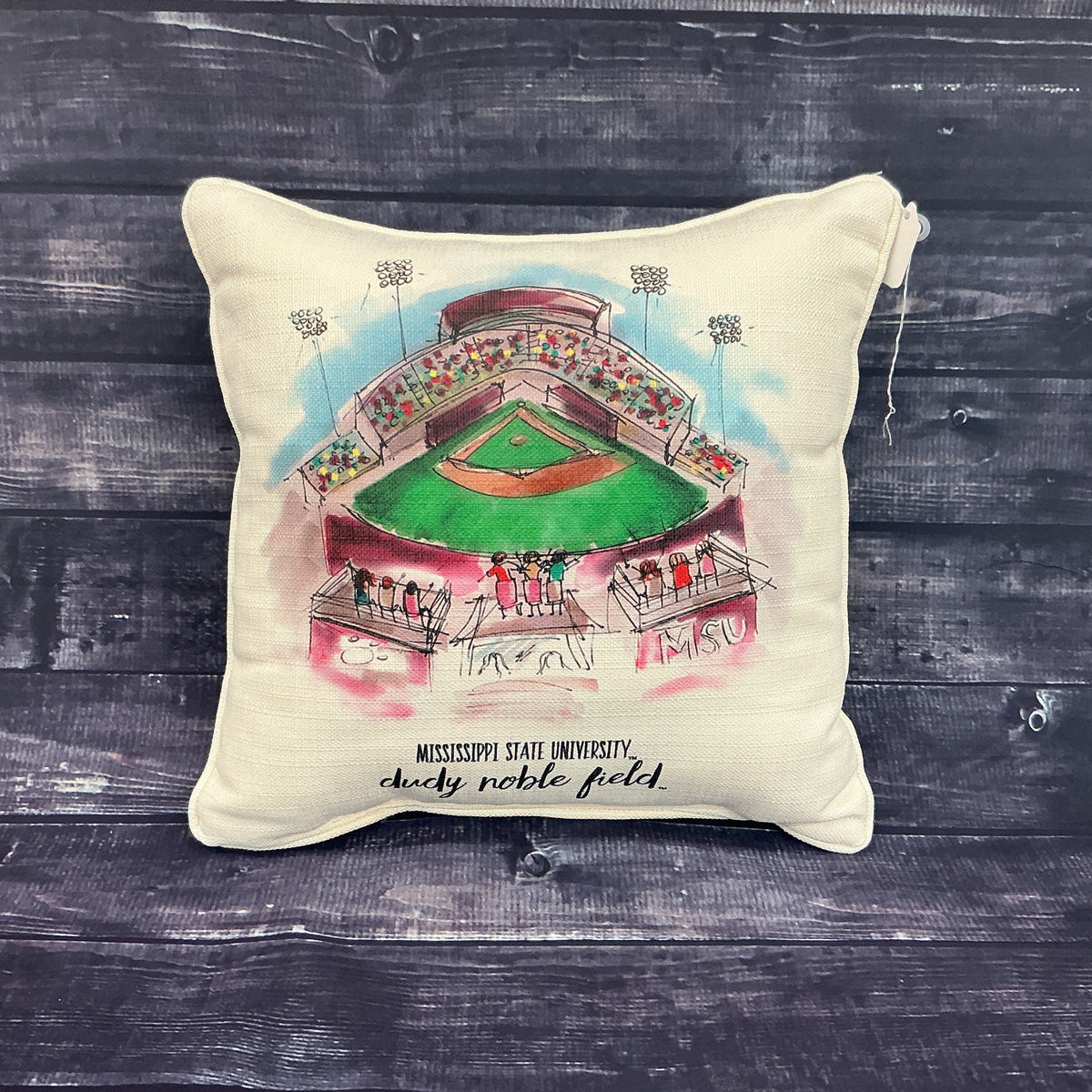 Pillow Little Birdie Dudy Noble Field Hand Sketched 15" x 15" With Piping