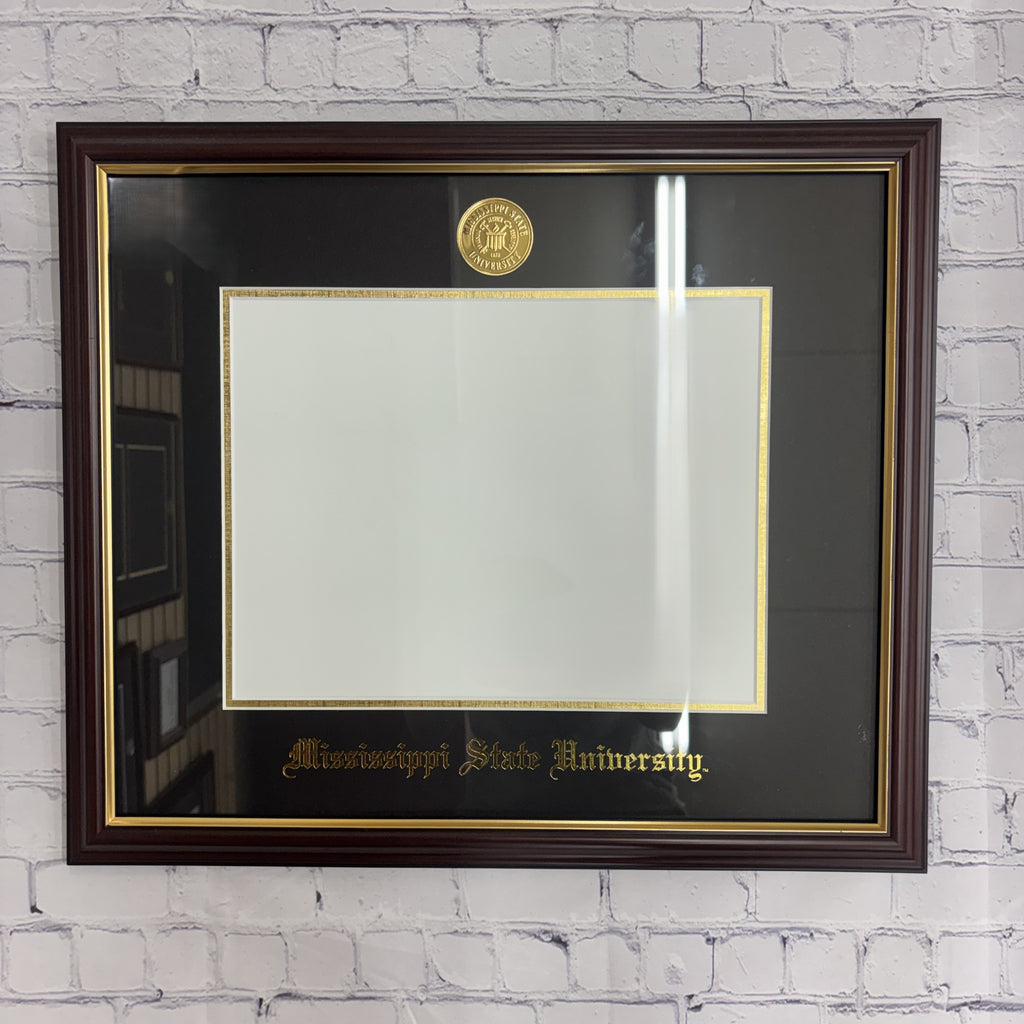 University Frames, Inc. Diploma Frame Petite Mahogany Gold Medal Black Mat