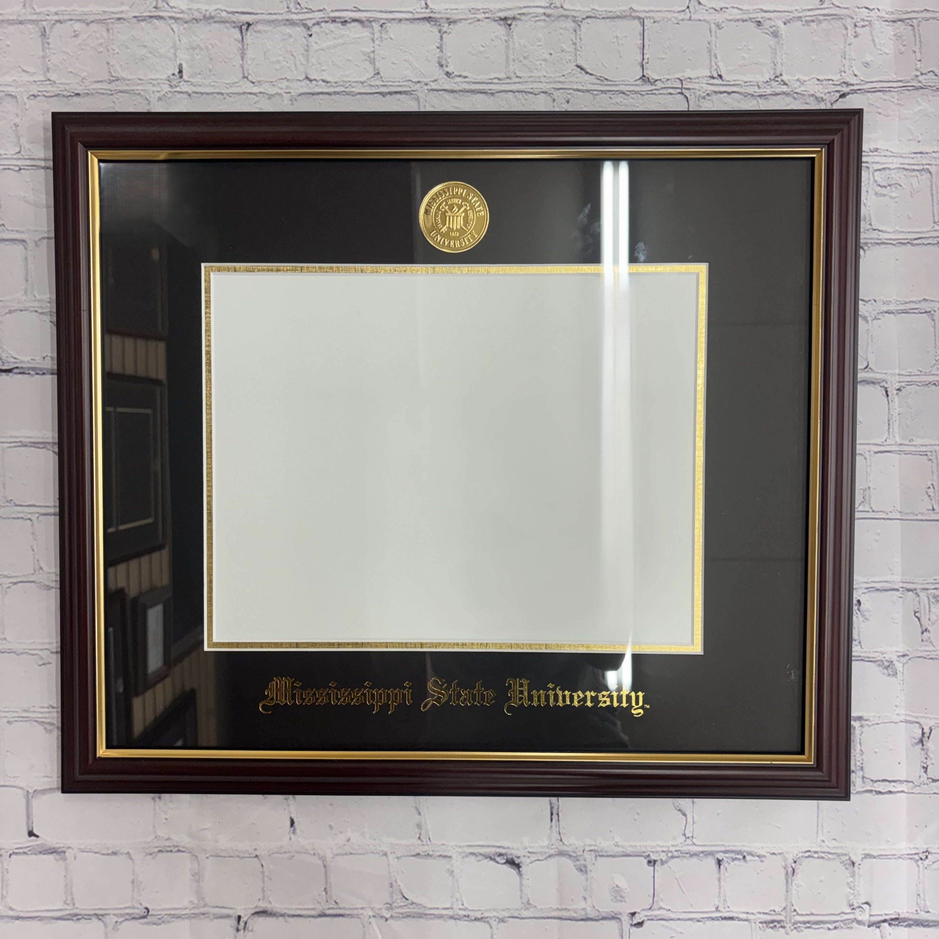 University Frames, Inc. Diploma Frame Petite Mahogany Gold Medal Black Mat