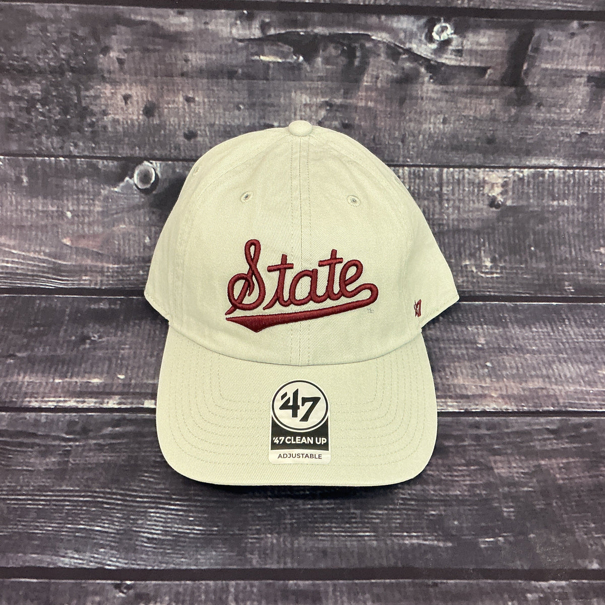 Cap Baseball Clean Up Script State Maroon