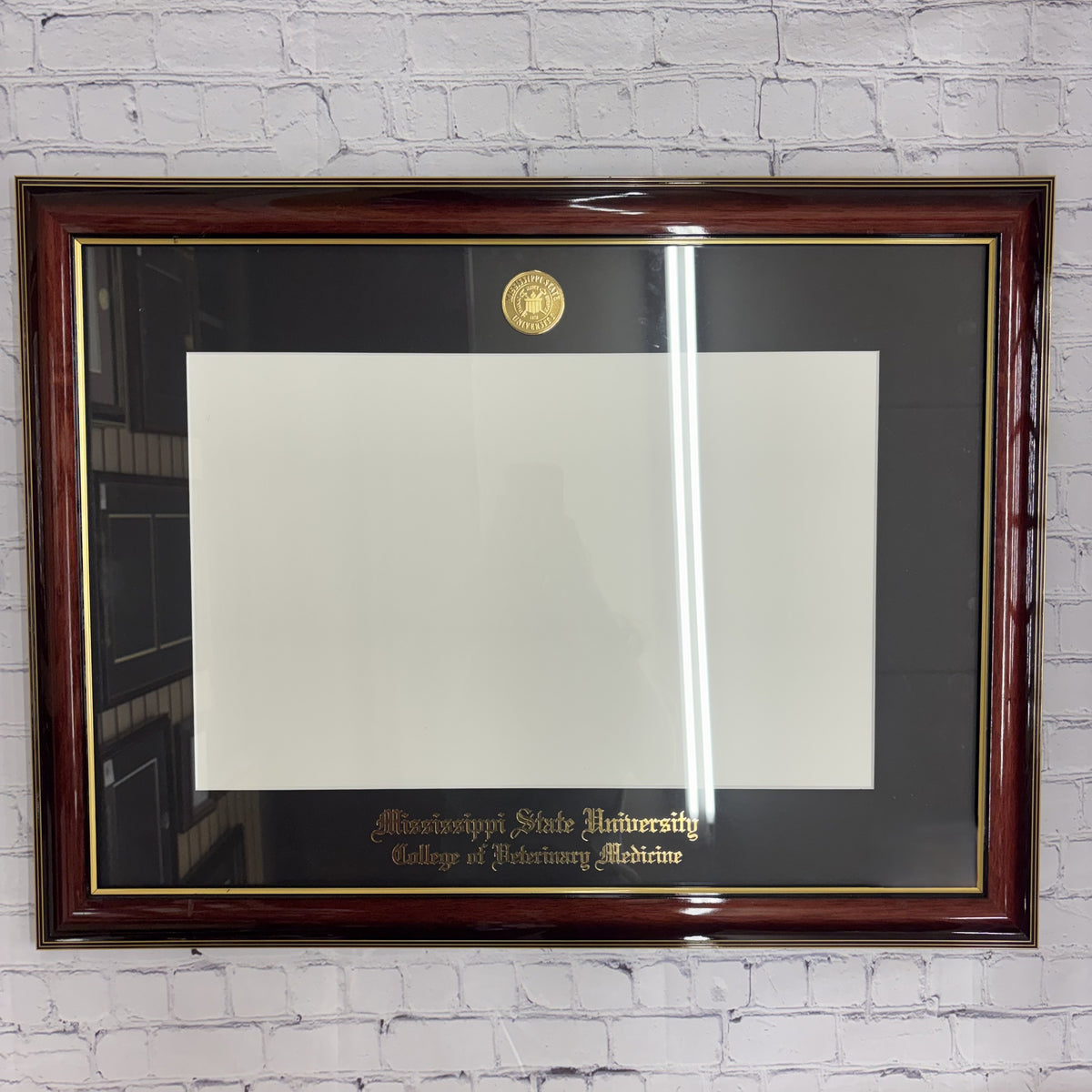 University Frames, Inc. Diploma Frame Veterinary Classic Mahogany Gold Trim And Gold Medallion