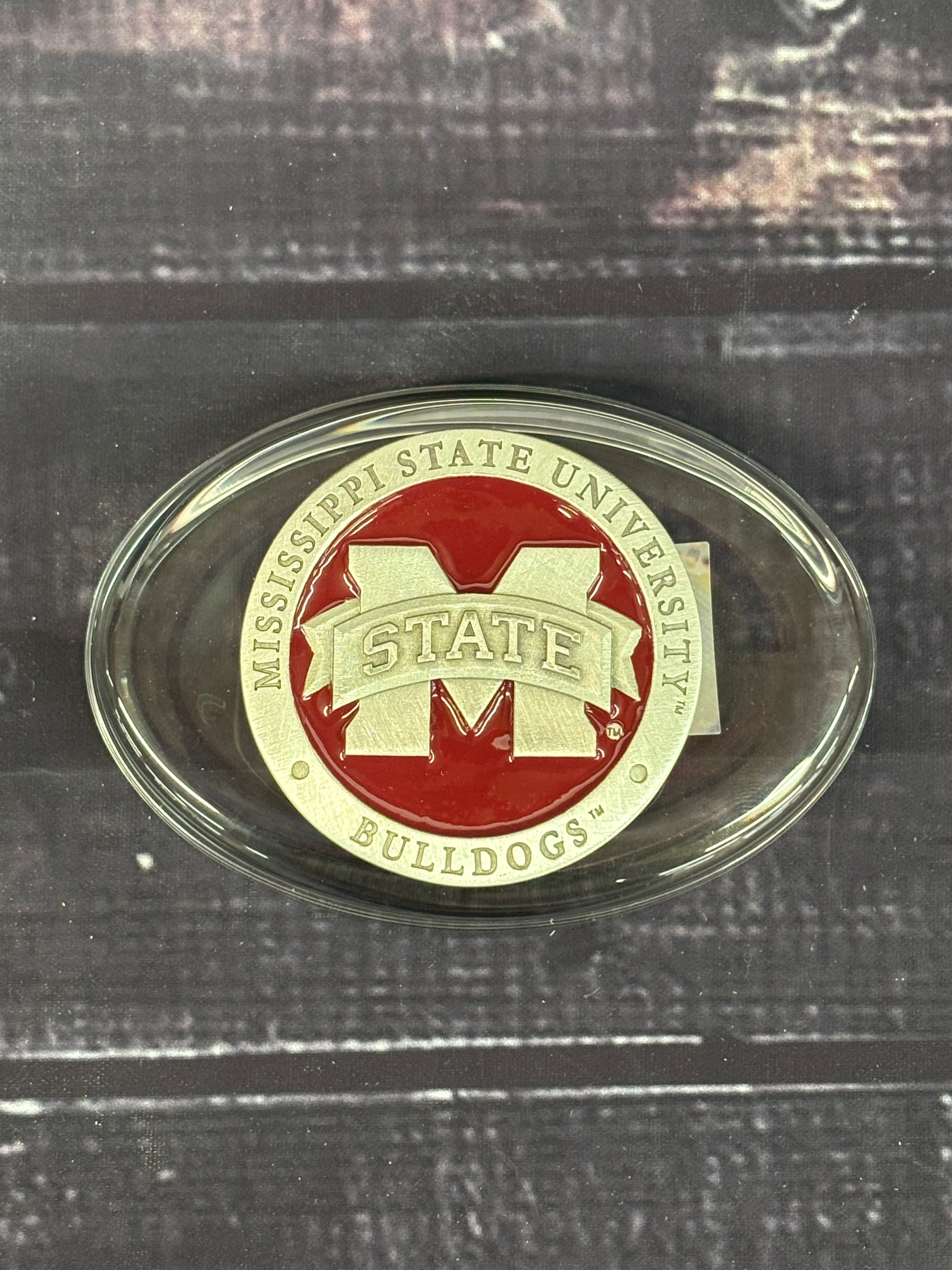 Heritage Metalworks, Inc. O Paper Weight M-State Glass Oval Maroon