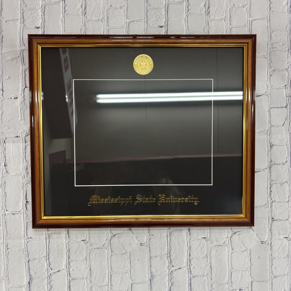 University Frames, Inc. Diploma Frame Petite Walnut Gold Medal Black Mat