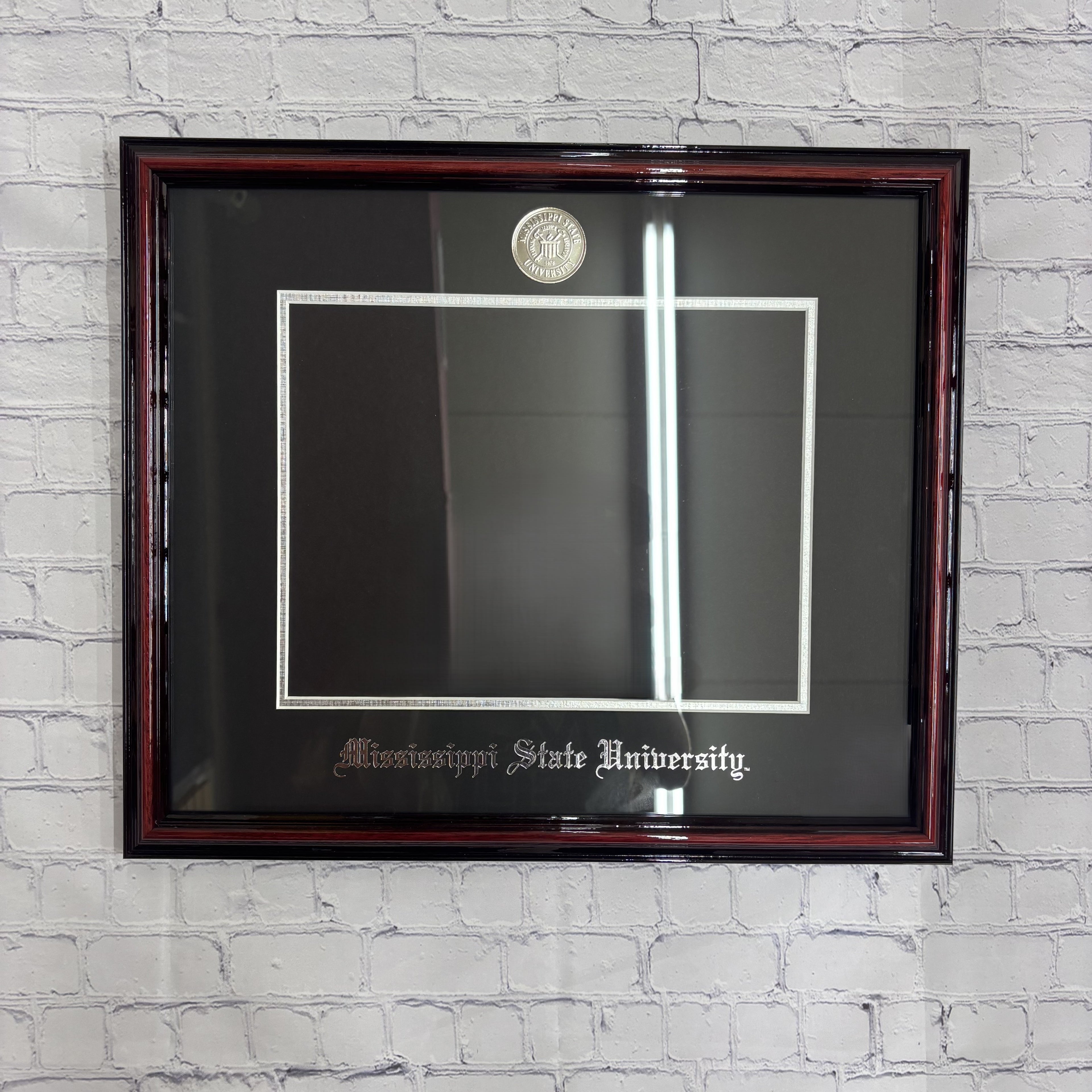 University Frames, Inc. Diploma Frame Petite Cherry Silver Medal Black Mat