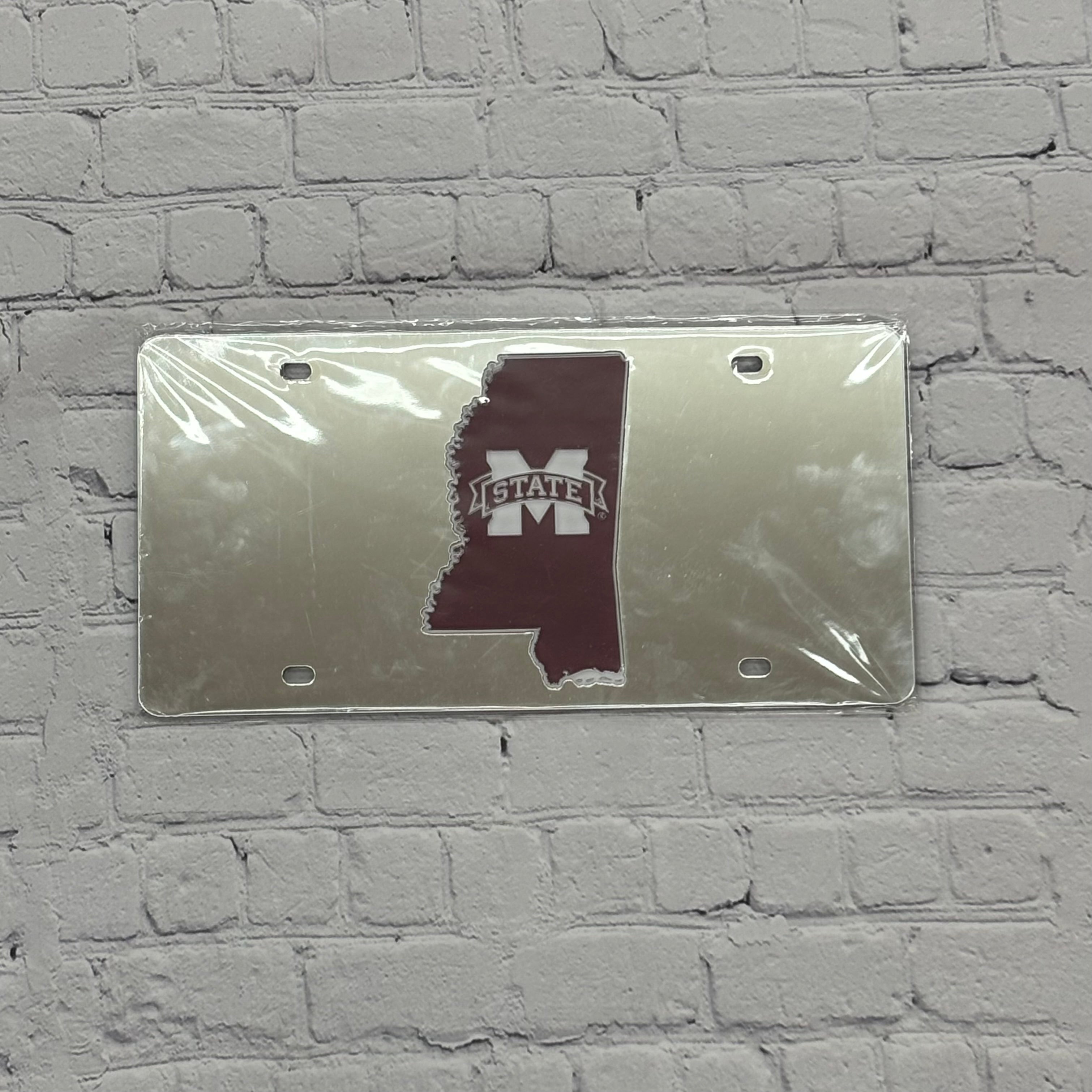 Auto License Plate Mirror Mississippi Shape M-State