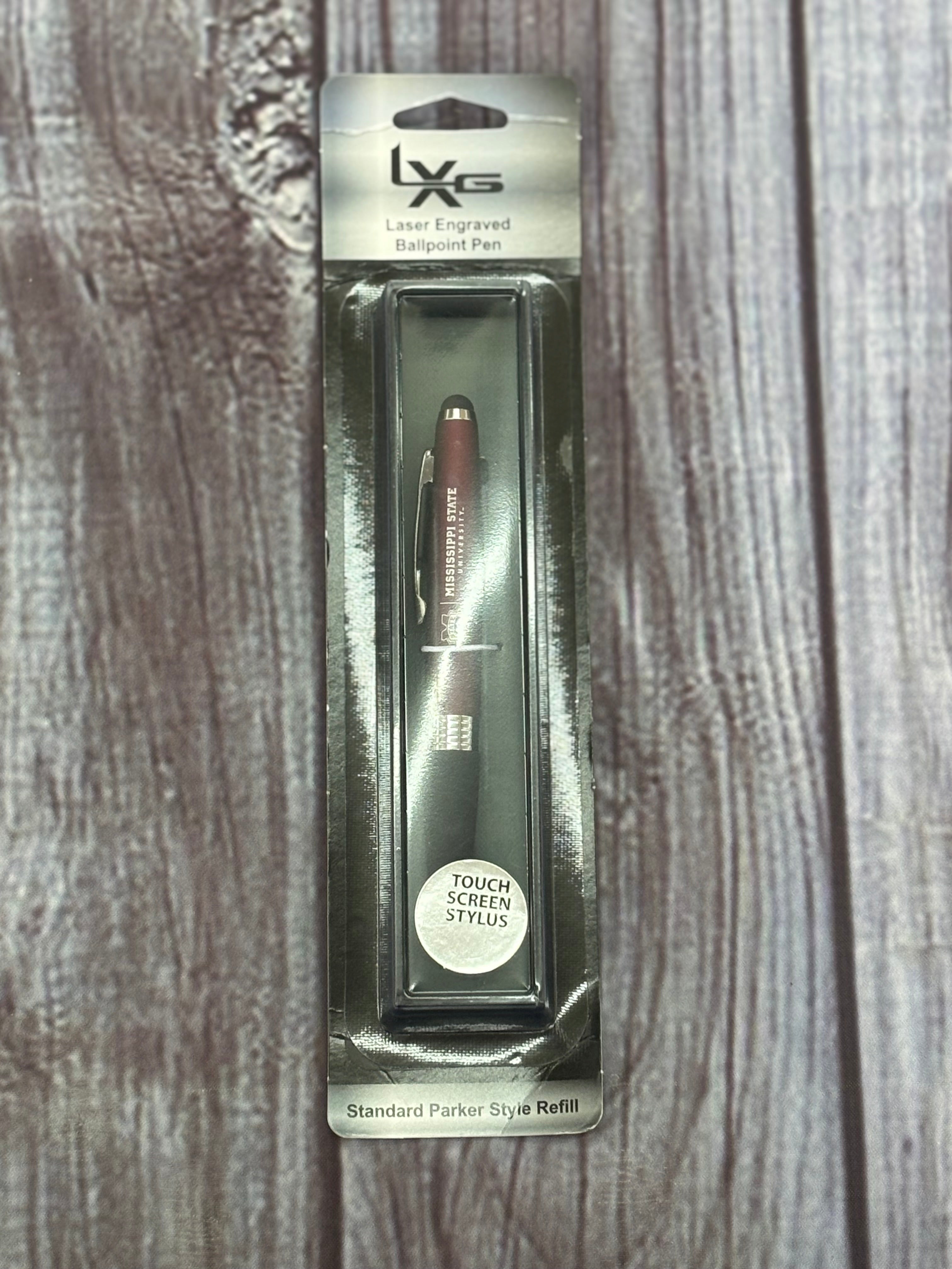 Ball Point Laser Engraved Pen with Touch Screen Stylus