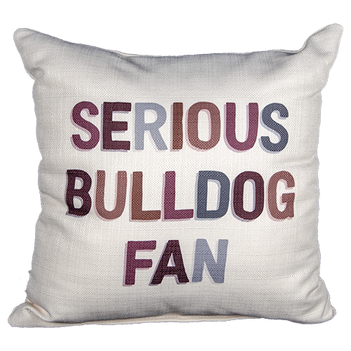 Pillow Little Birdie "Serious Bulldog Fan" Multicolor
