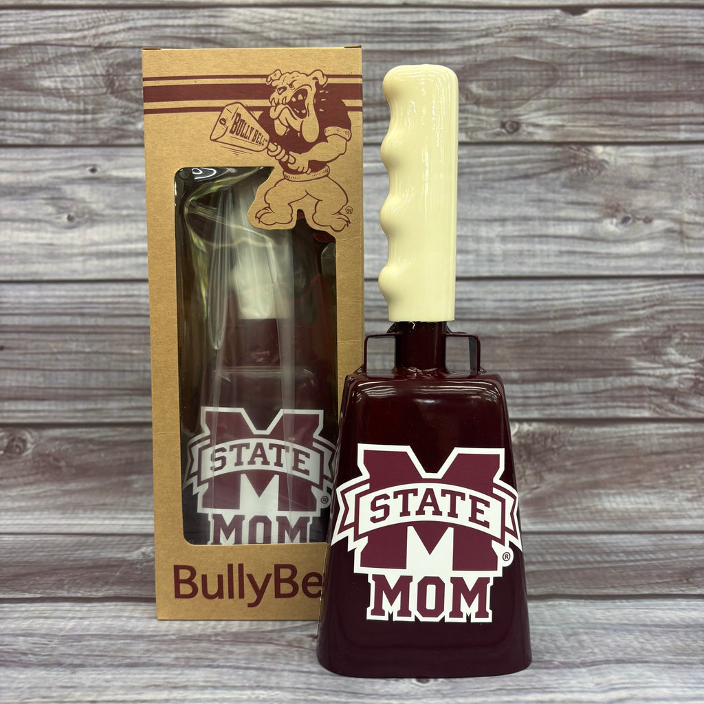 Bully Bell Cowbell Medium Maroon Mom and Dad Decal