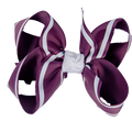 Beyond Creations Hair Bow Xl Med Gros Maroon Strp Whit Strps W Knot