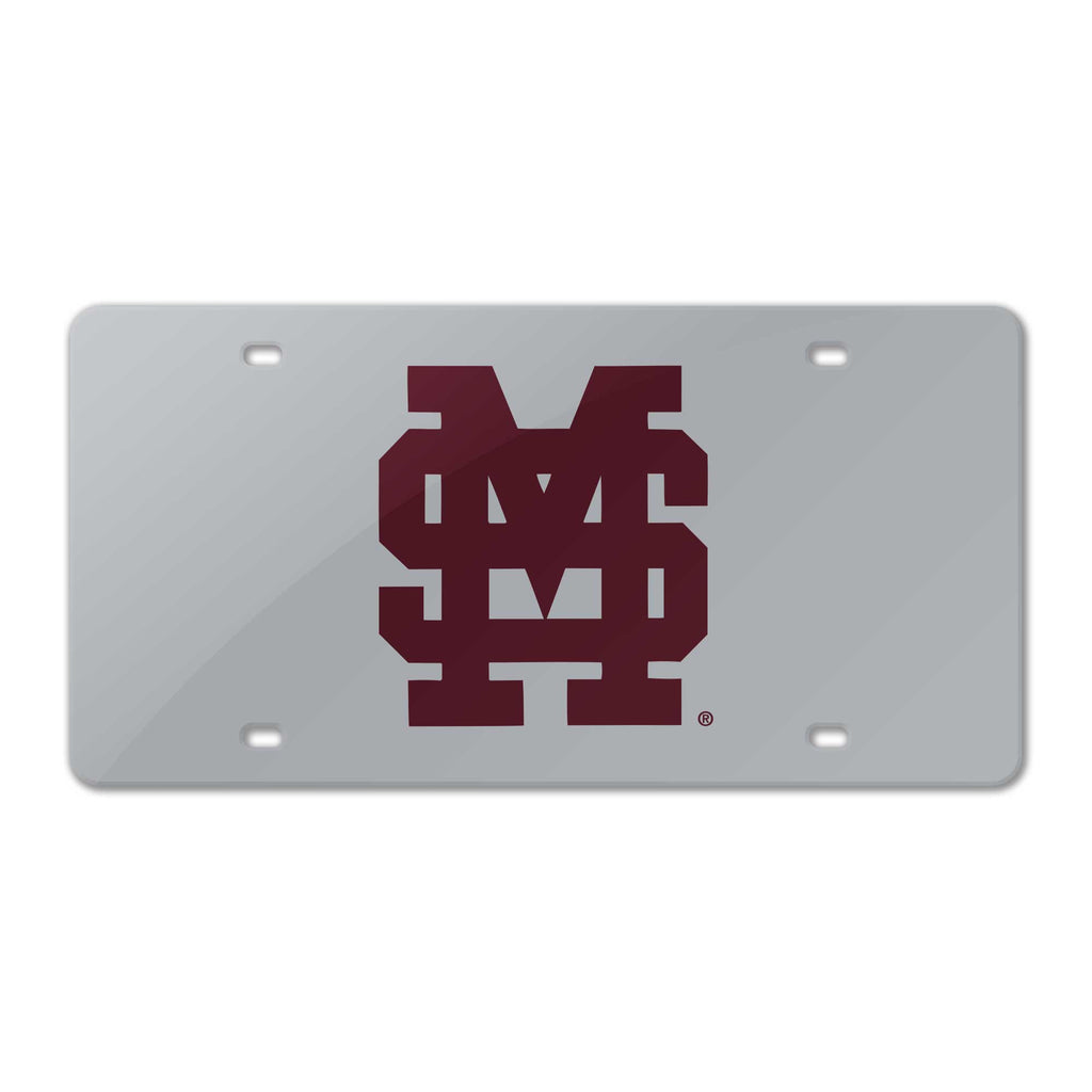 Jardine Assoc Auto License Plate Maroon On Silver Mirror M-Over-S
