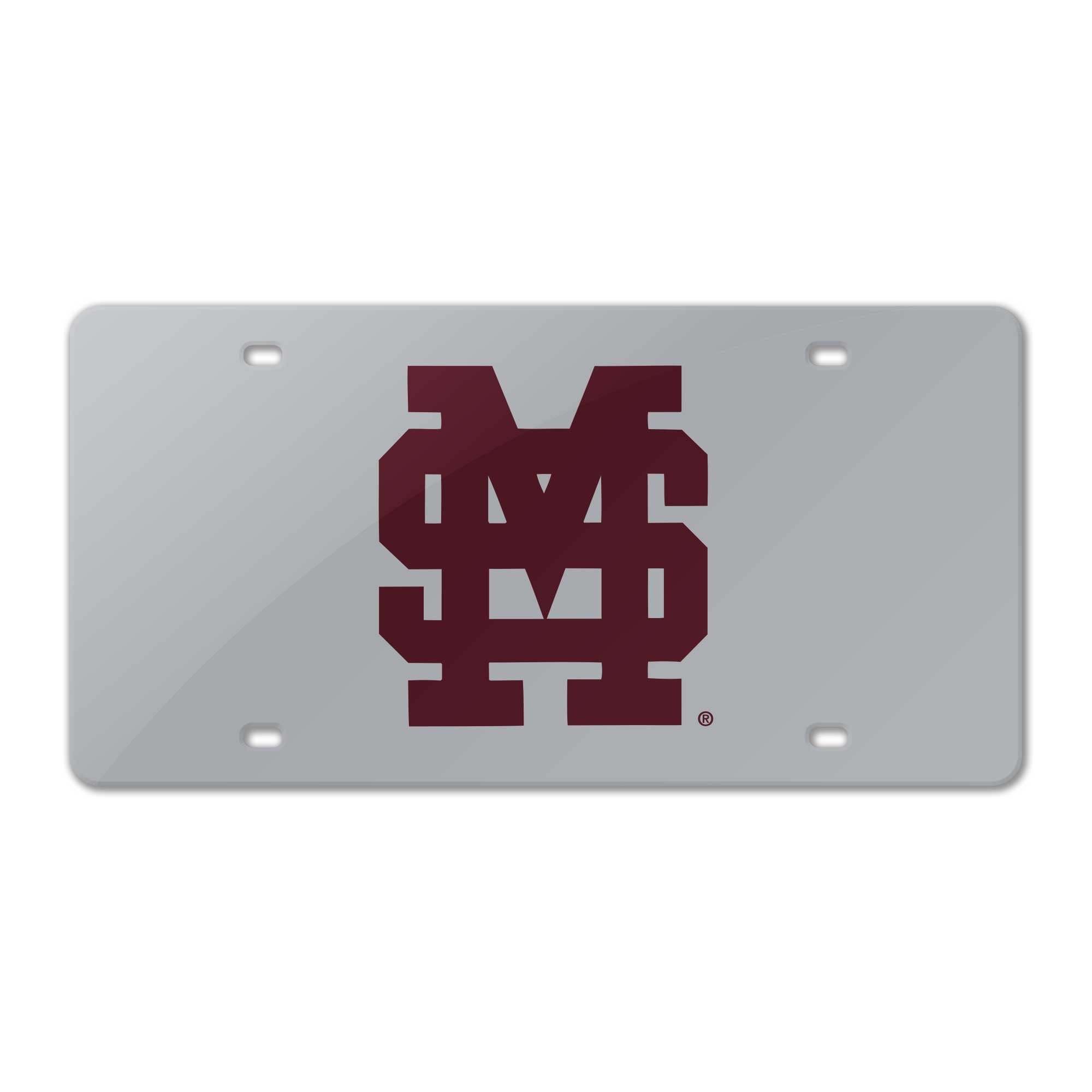 Jardine Assoc Auto License Plate Maroon On Silver Mirror M-Over-S