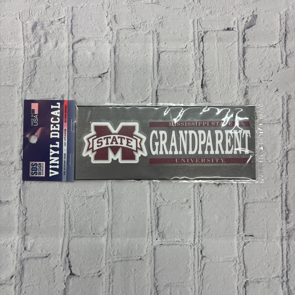 Auto Decal Vinyl M-State Miss. State University Parent & Grandparent 6"x2"