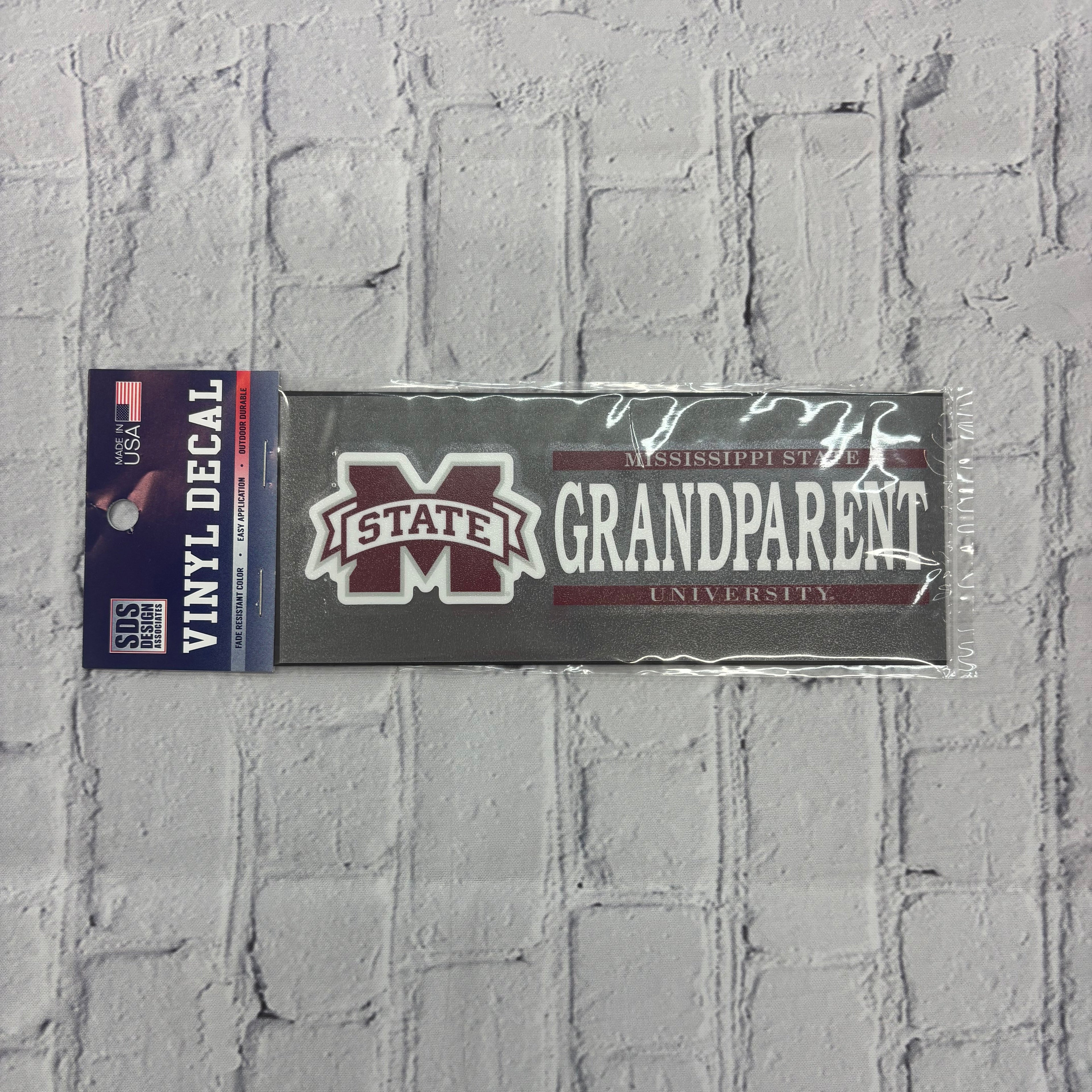 Auto Decal Vinyl M-State Miss. State University Parent & Grandparent 6"x2"