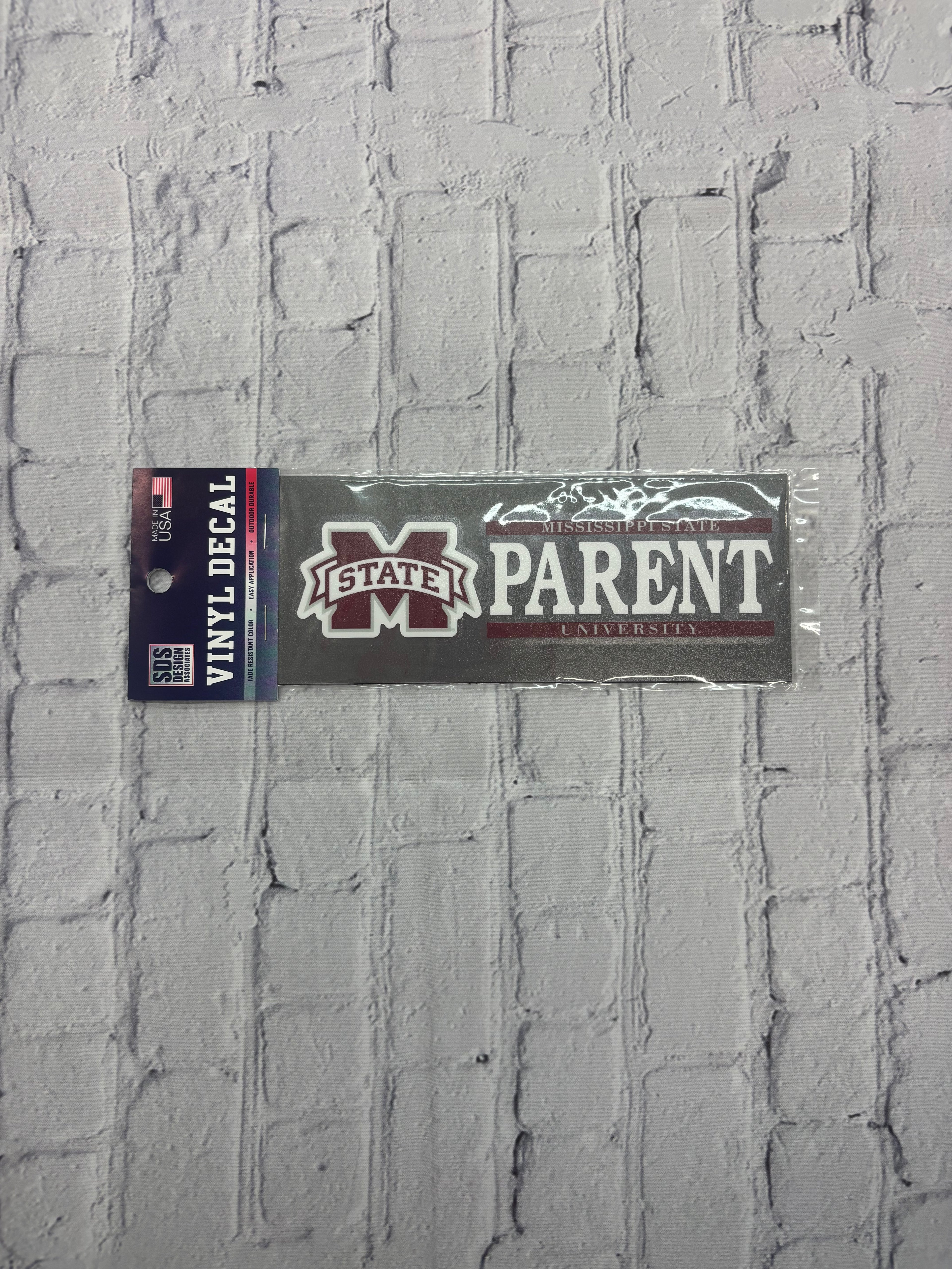 Auto Decal Vinyl M-State Miss. State University Parent & Grandparent 6"x2"