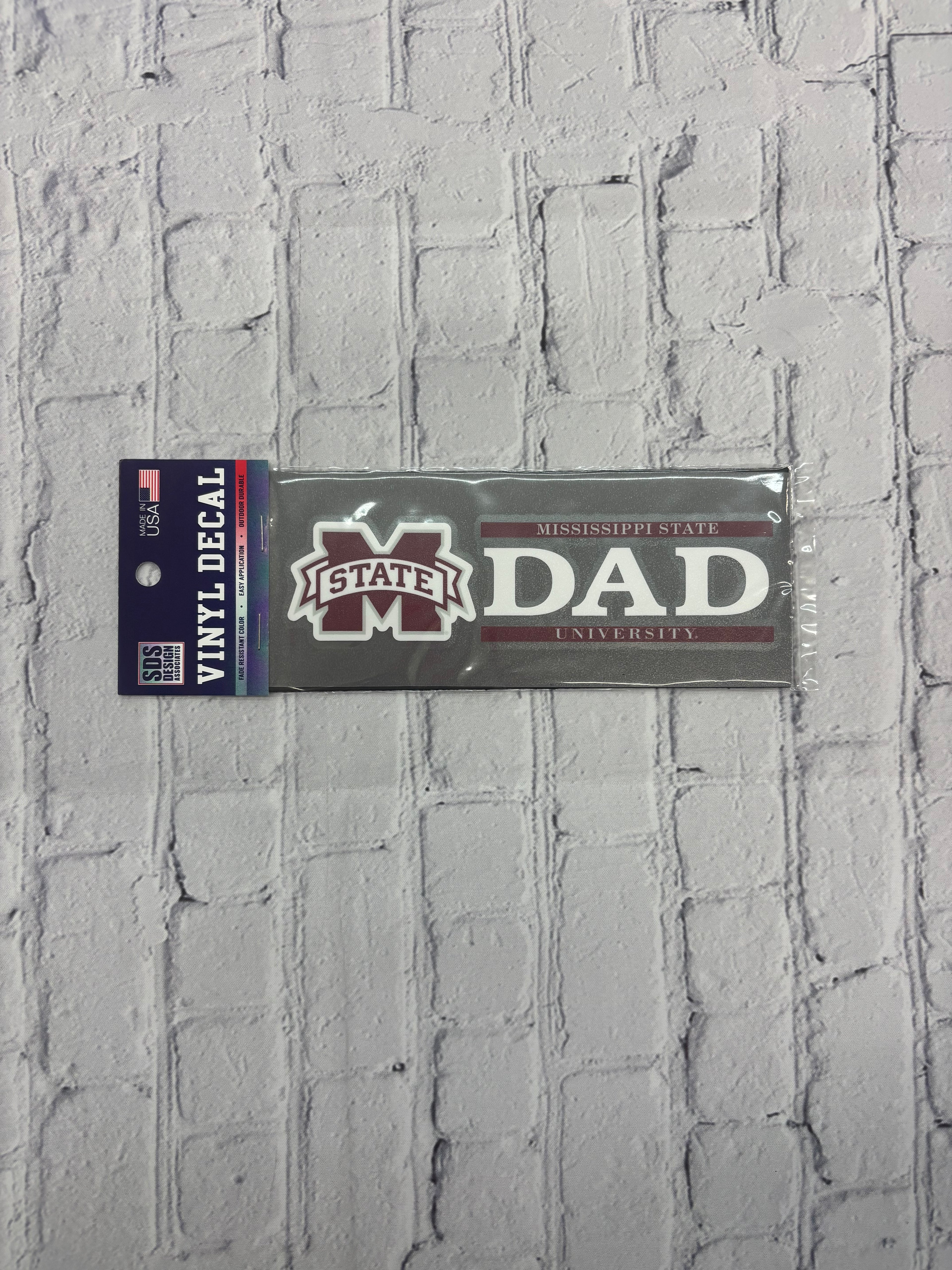 Auto Decal Vinyl M-State Miss. State University Mom & Dad 6"x2"