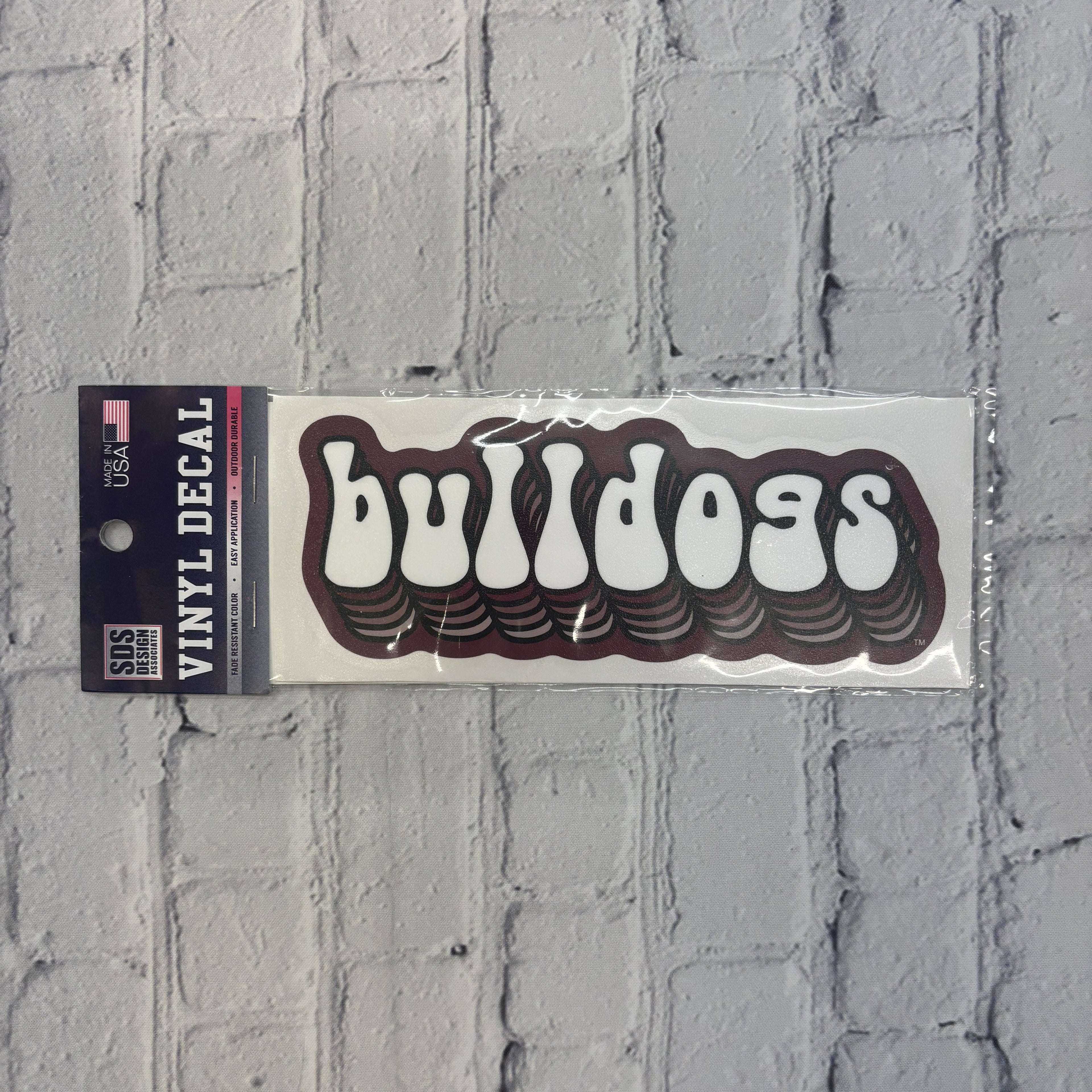 Sds Design Associates Auto Decal 6.5" Bulldogs Bubble Text Vinylon