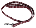 Dog Collar World Dog Leash Maroon Polka Dot