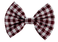 Dog Collar World Dog Collar Accessory Bow Tie Maroon Gingham