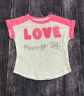 Toddler T-Shirt Short Sleeve Girls Laughter Love Applique Glitter