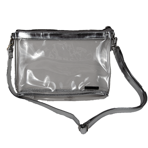 Capri Designs Tailgate Crossbody Lg Clear Silverr Trim