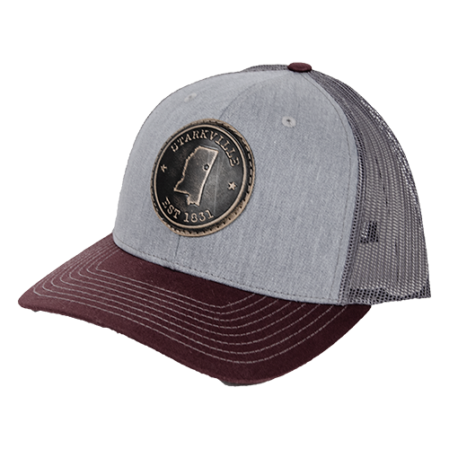 Divisions Of Zeppelin Products, Inc. Cap Baseball Trucker Two Tone W/ Patch Circle Leatherr Stk MS