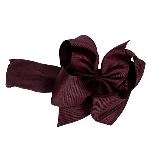 Beyond Creations Hair Hooded Band Pnths Bow Xl Grosgrain Solid Maroon