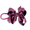 Beyond Creations Hair Hooded Band Bow Lg Grosgrain Solid Maroon Thin Band