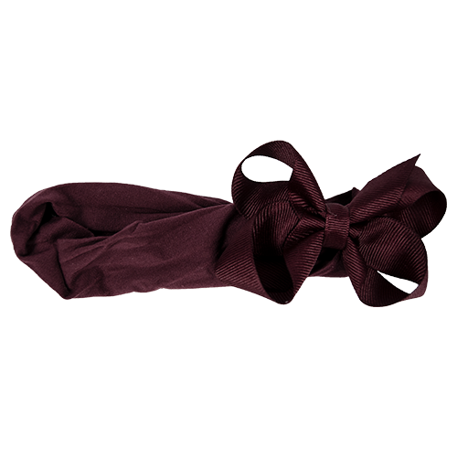 Beyond Creations Hair Hooded Band Bow Md/Lg Grosgrain Solid Maroon