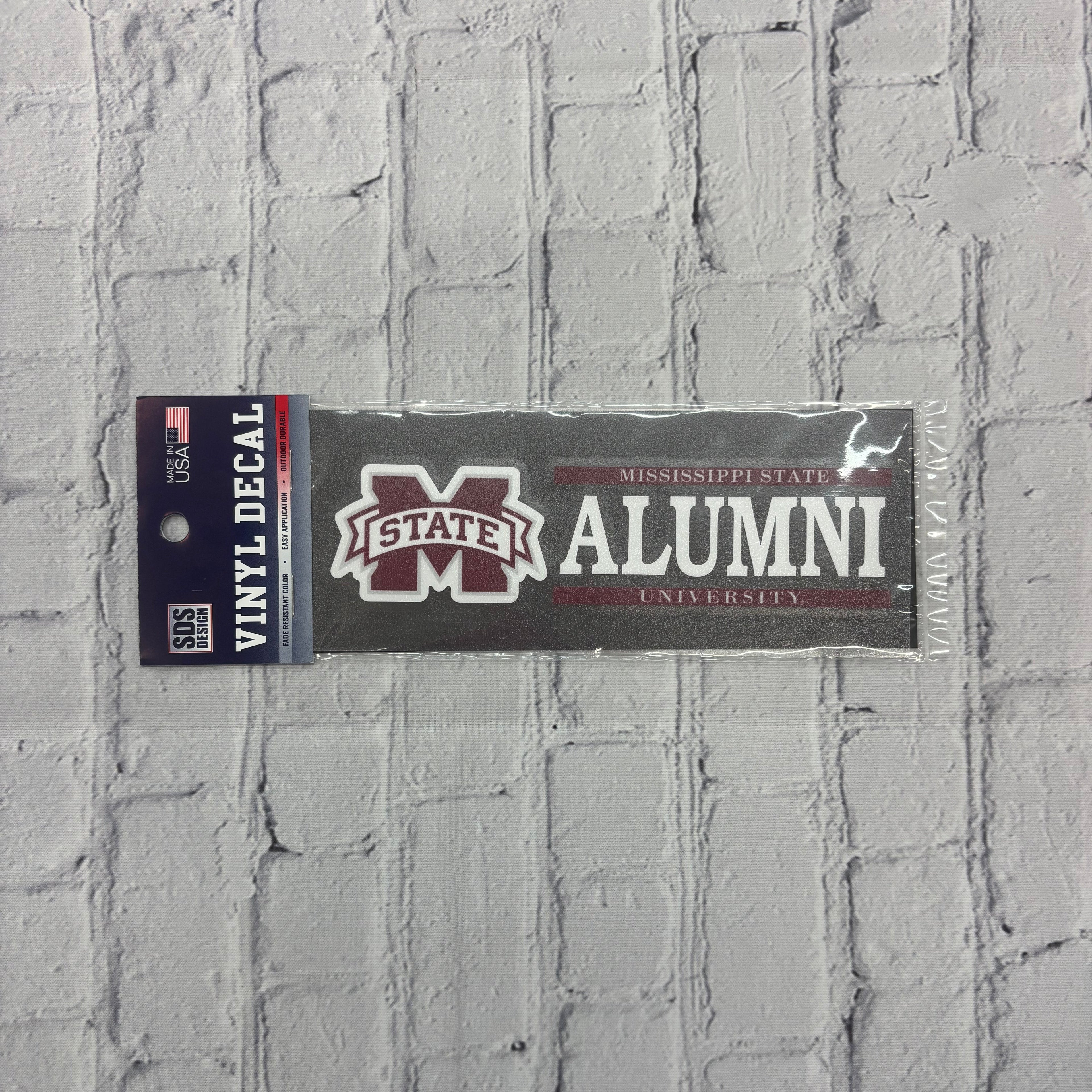 Auto Decal Vinyl M-State Miss. State University Alumni 6"x2"