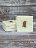 Coaster 4 Pack Marble Brass State Of Mississippi