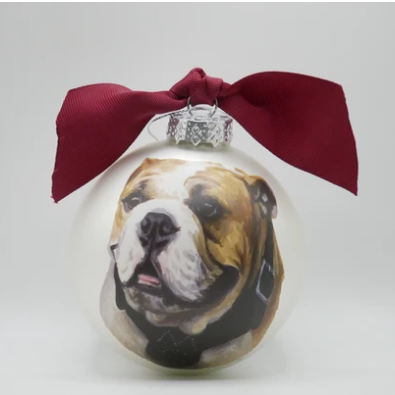 Ornament Bulldog Painted Live Bulldog Loyal Friends M-State