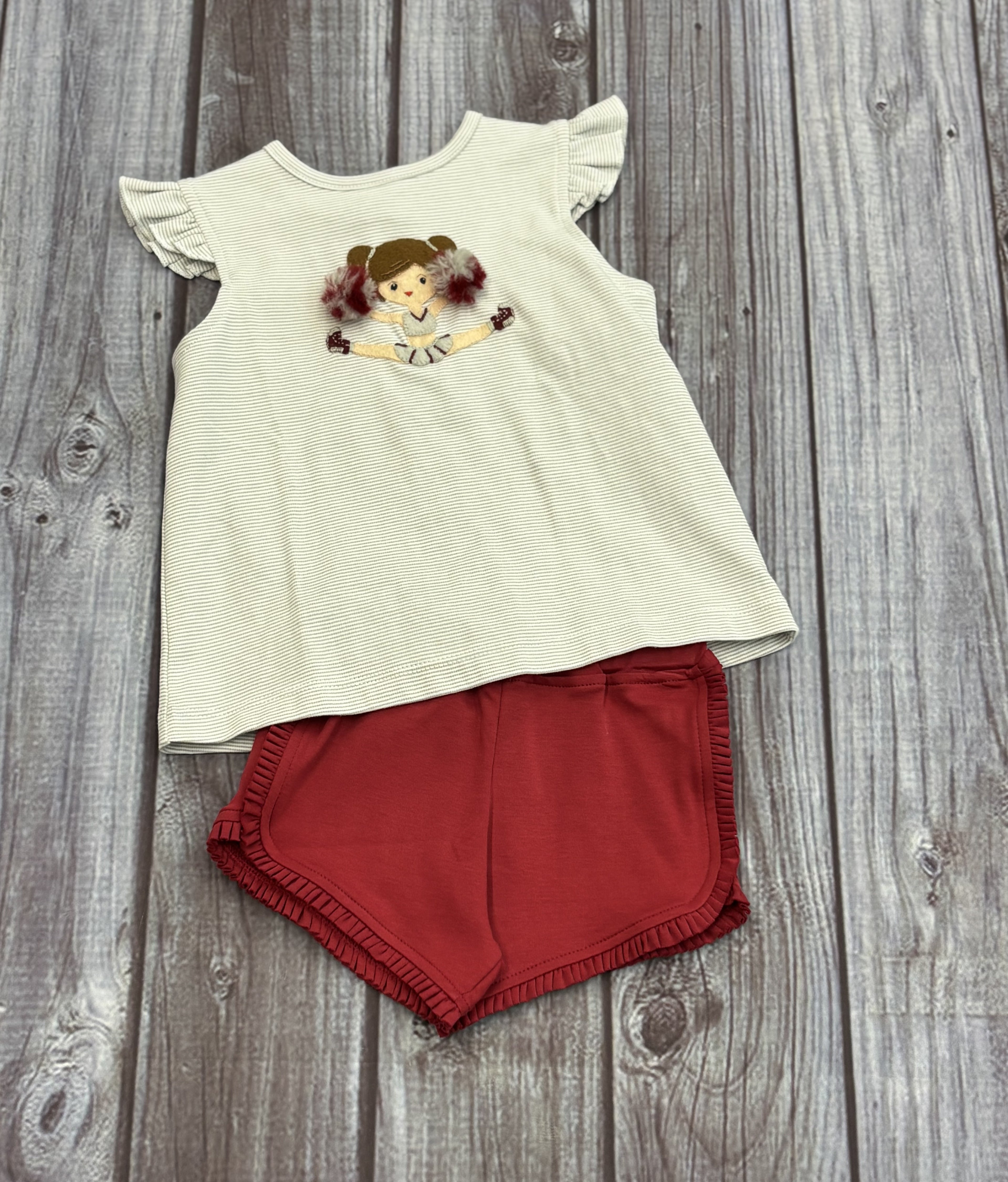 Toddler 2 Piece Short Set Girls Ruffle Sleeve