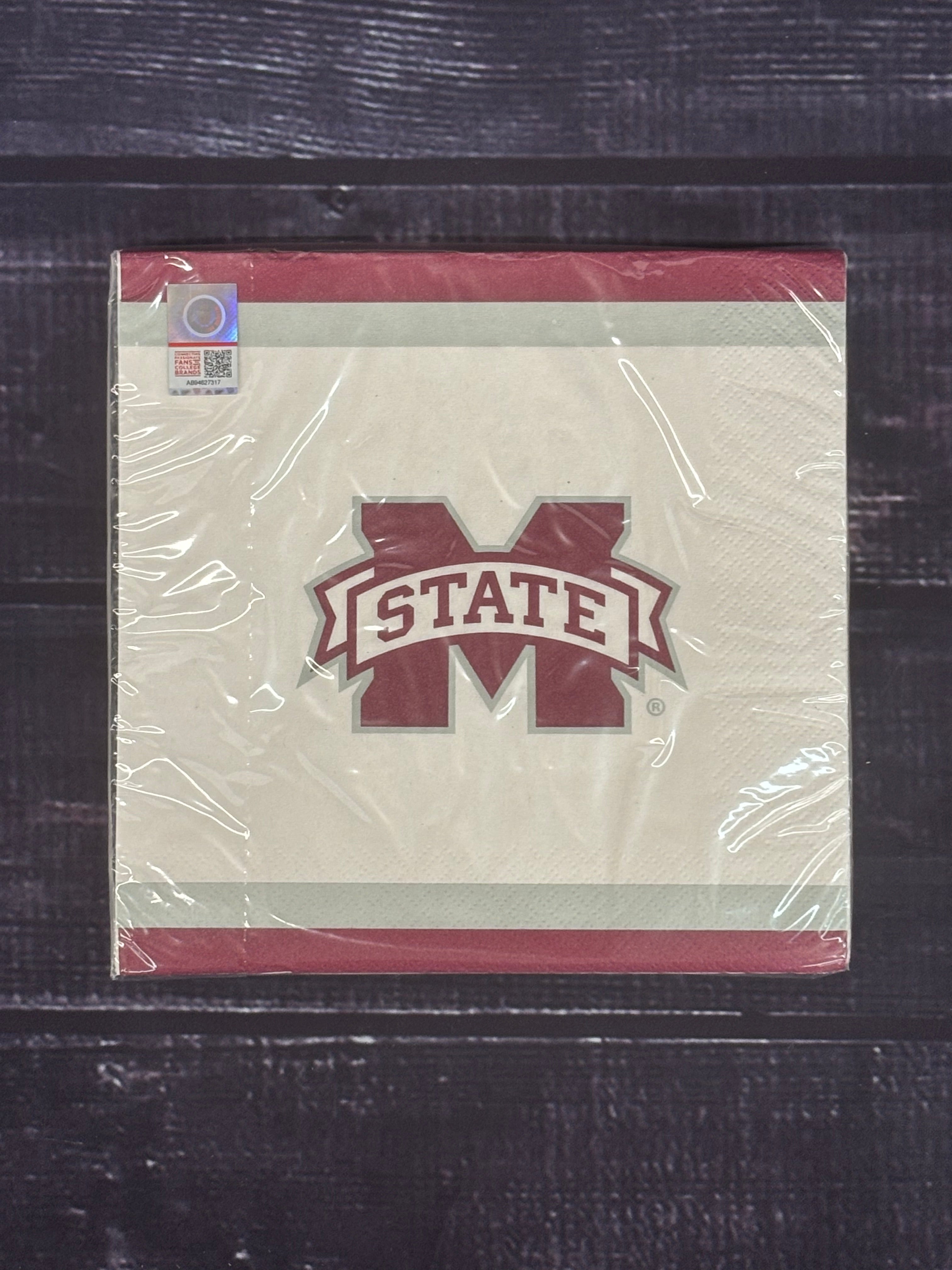 Mayflower Tailgate Napkins Lunch M-State 20Pk Mrn Gray Strp