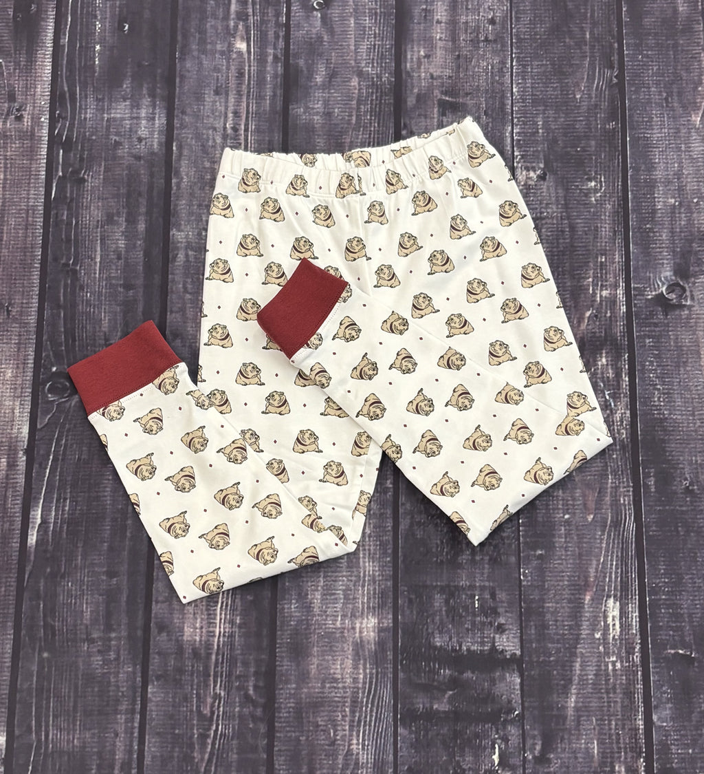 Toddler Pajama Girls 2 Piece Bulldog All Over