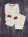 Toddler Pajama Girls 2 Piece Bulldog All Over