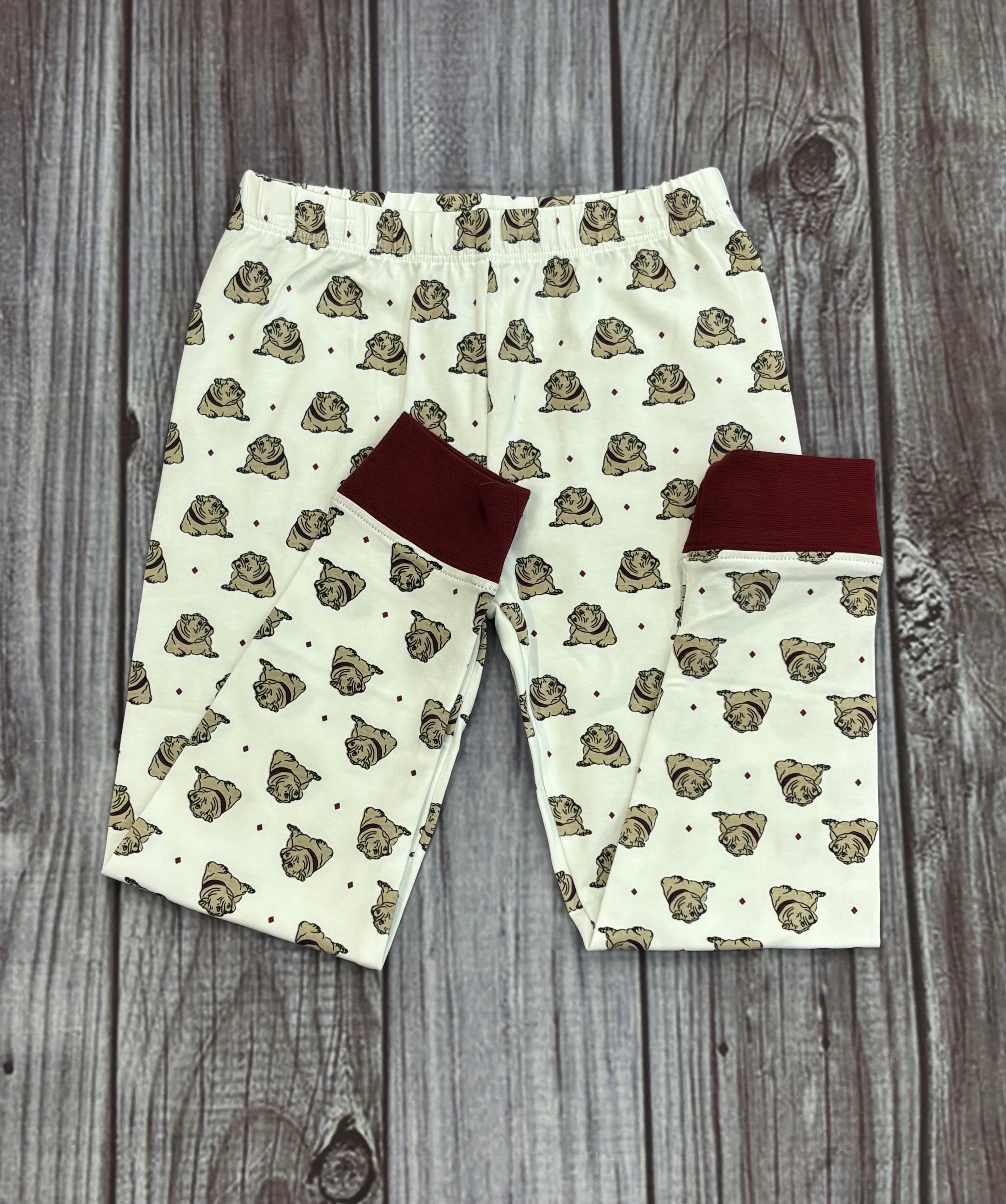 Toddler Pajama Boys 2 Piece Bulldogs with All Over