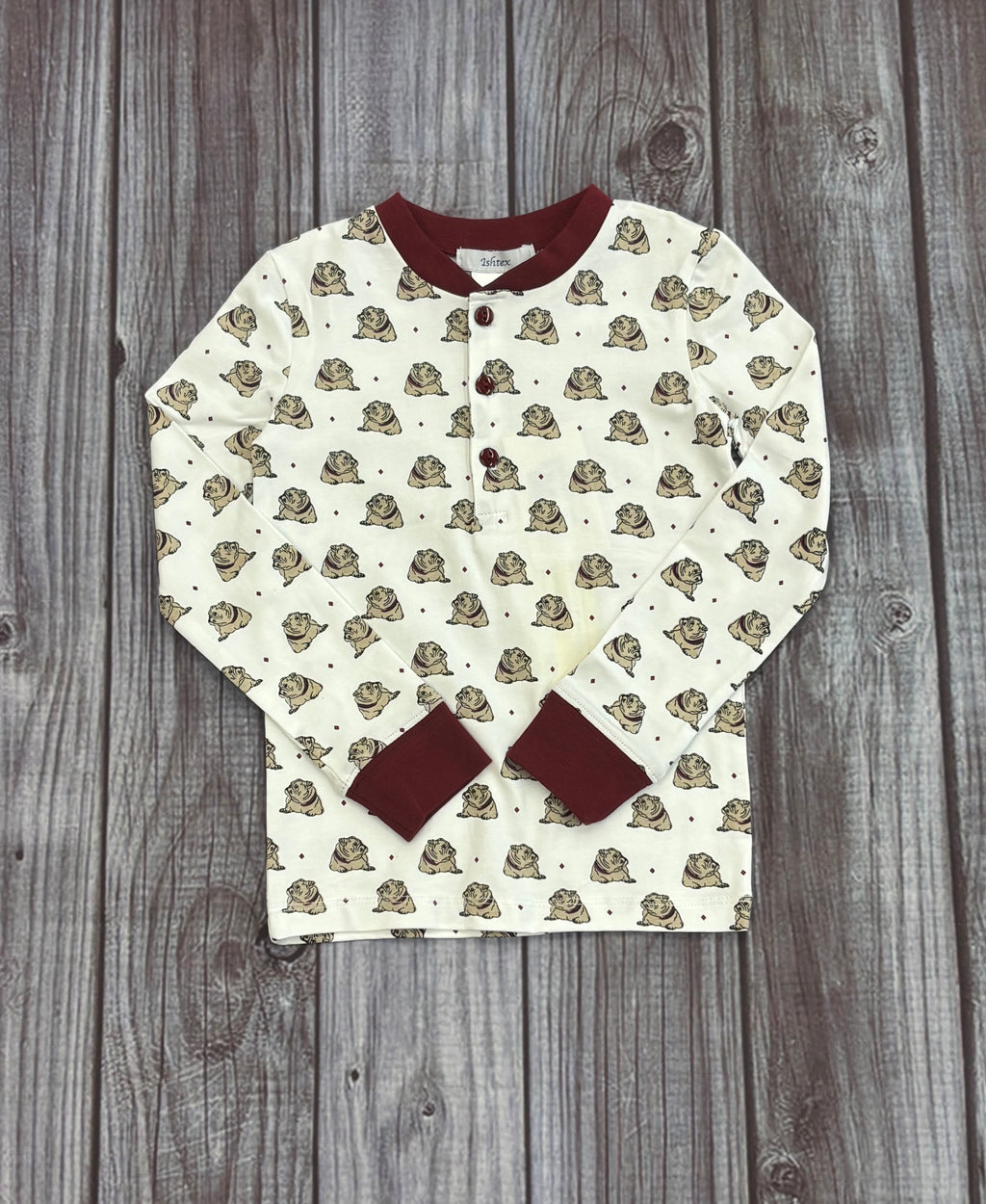 Toddler Pajama Boys 2 Piece Bulldogs with All Over