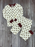 Toddler Pajama Boys 2 Piece Bulldogs with All Over