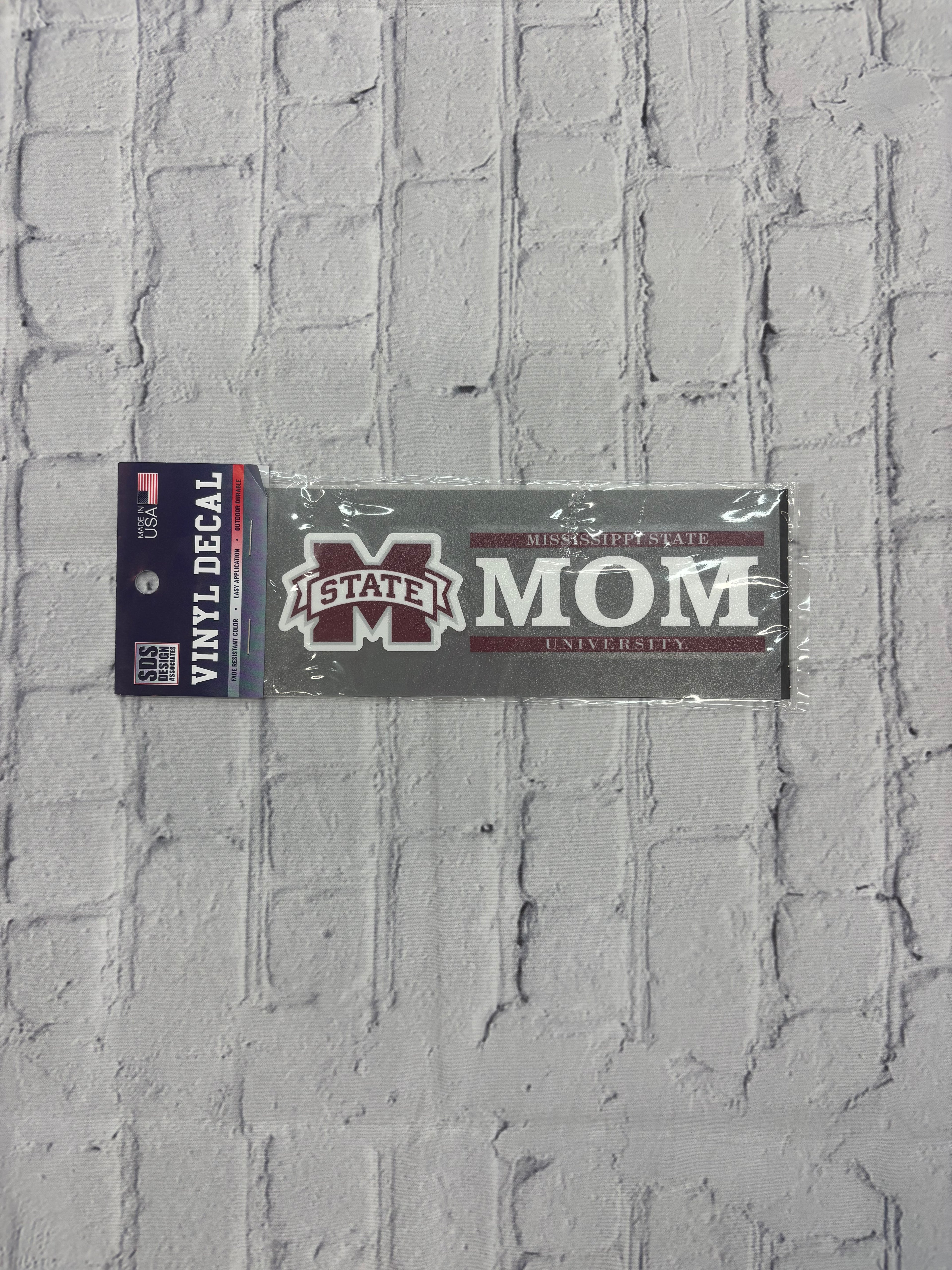 Auto Decal Vinyl M-State Miss. State University Mom & Dad 6"x2"