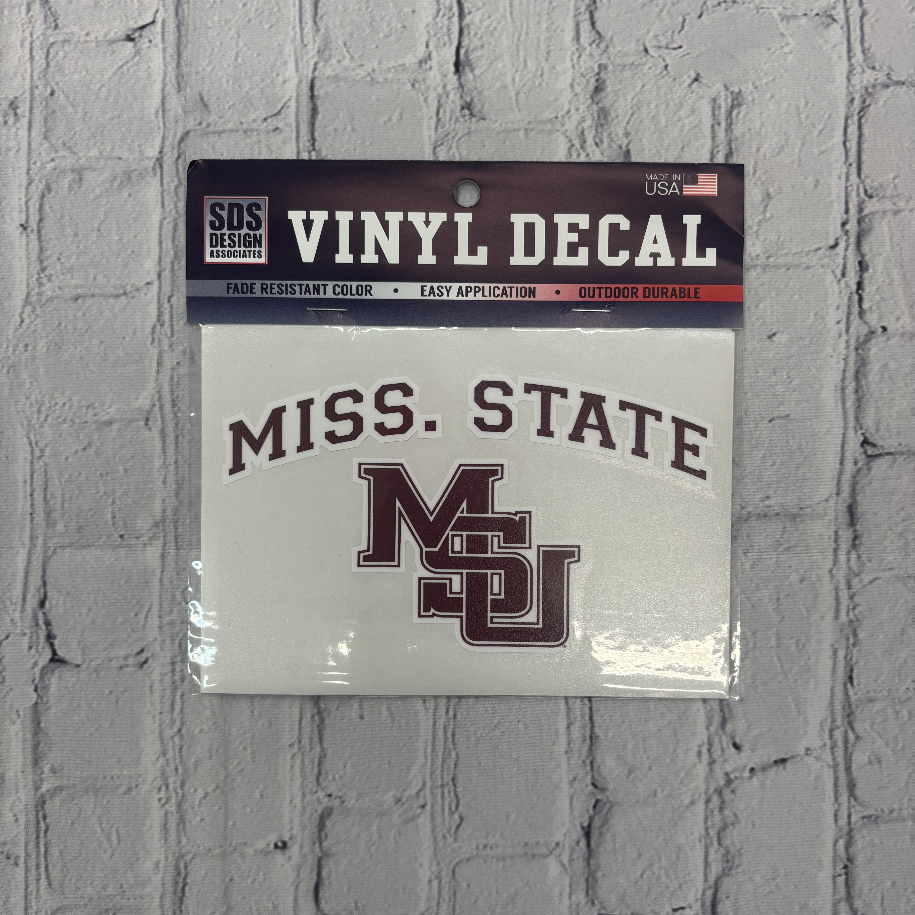 Sds Design Associates Auto Decal 6" Missstate Arch Over MSU Interlocked Vinylon