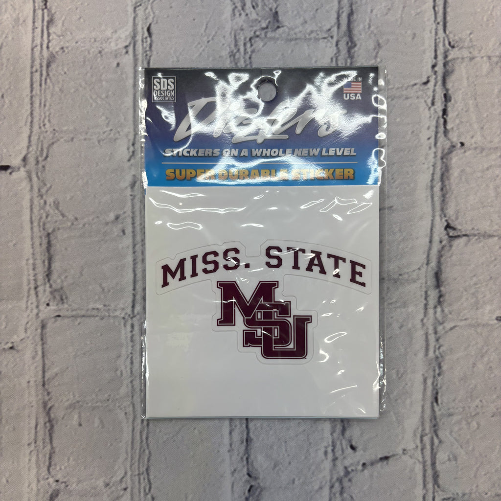 Sds Design Associates Auto Decal 3" Missstate Arch Over MSU Interlocked Dizzler