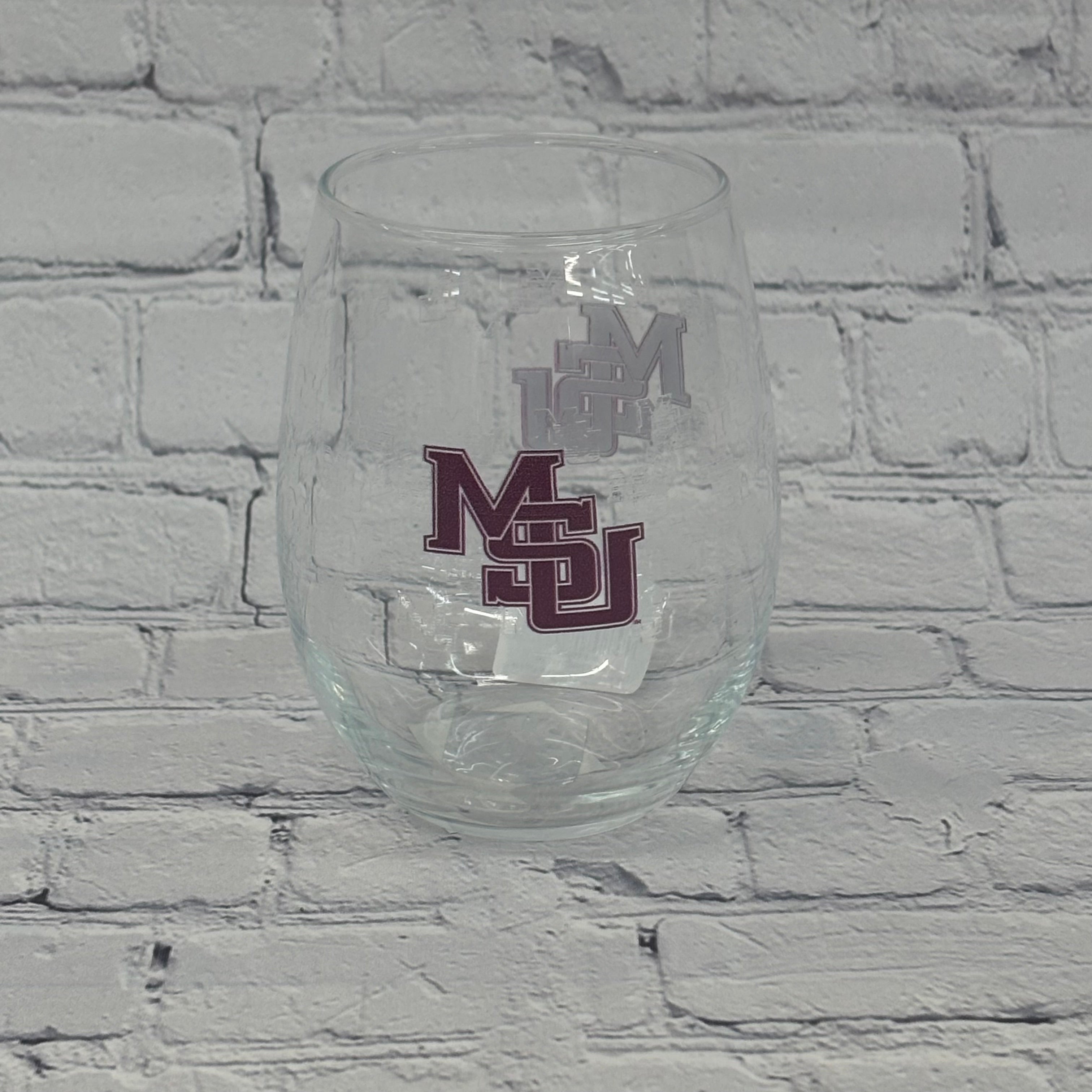 Wiox Enterprises L / Indigo Fallong Sleeve Home Glass Wine Stemlong Sleeve 15 Oz MSU Interlocked Repeat