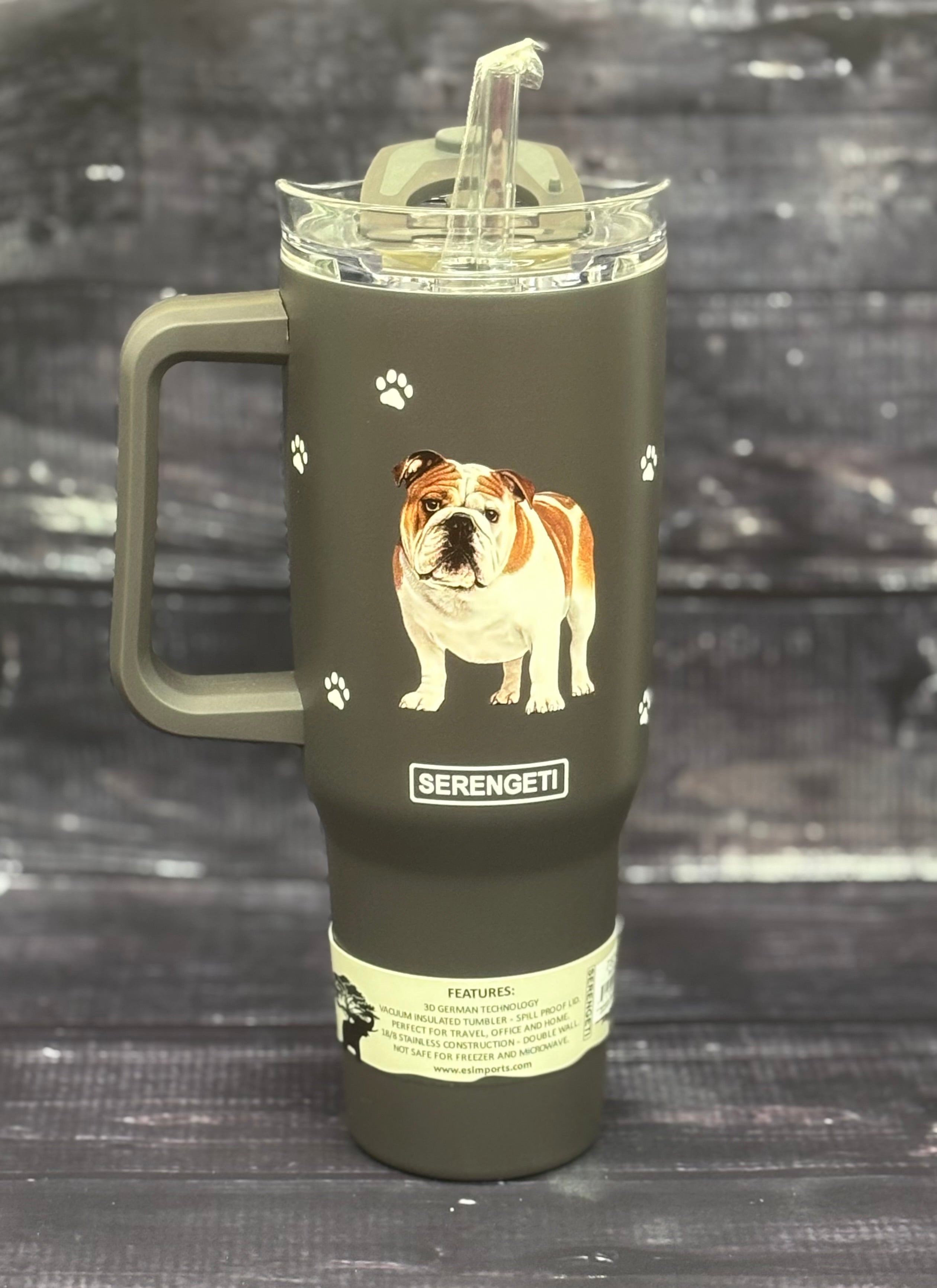 Tumbler with Handle Standing Bulldog