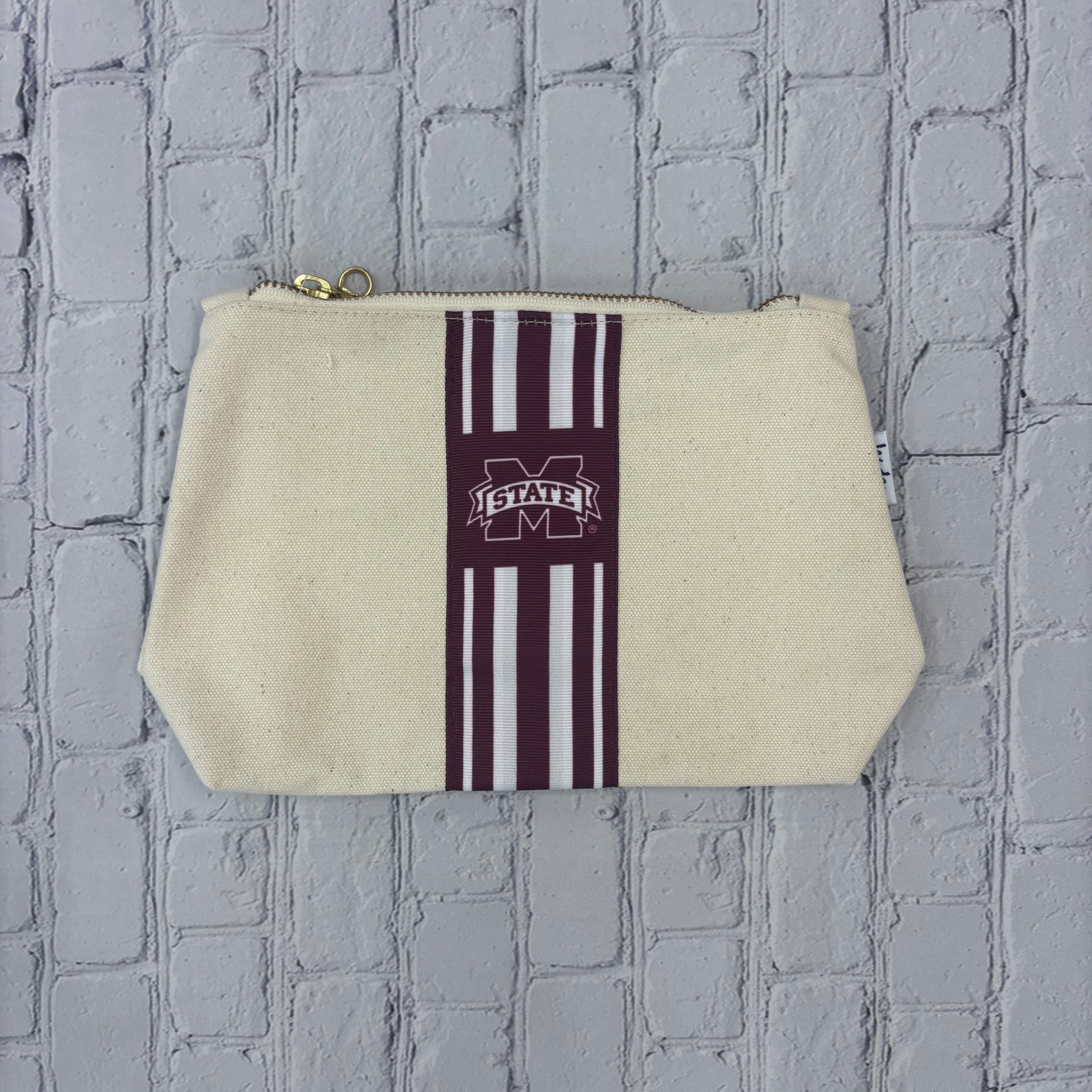 Desden By Landes, Inc. Pouch Canvas Christa Stripes Maroon M-State