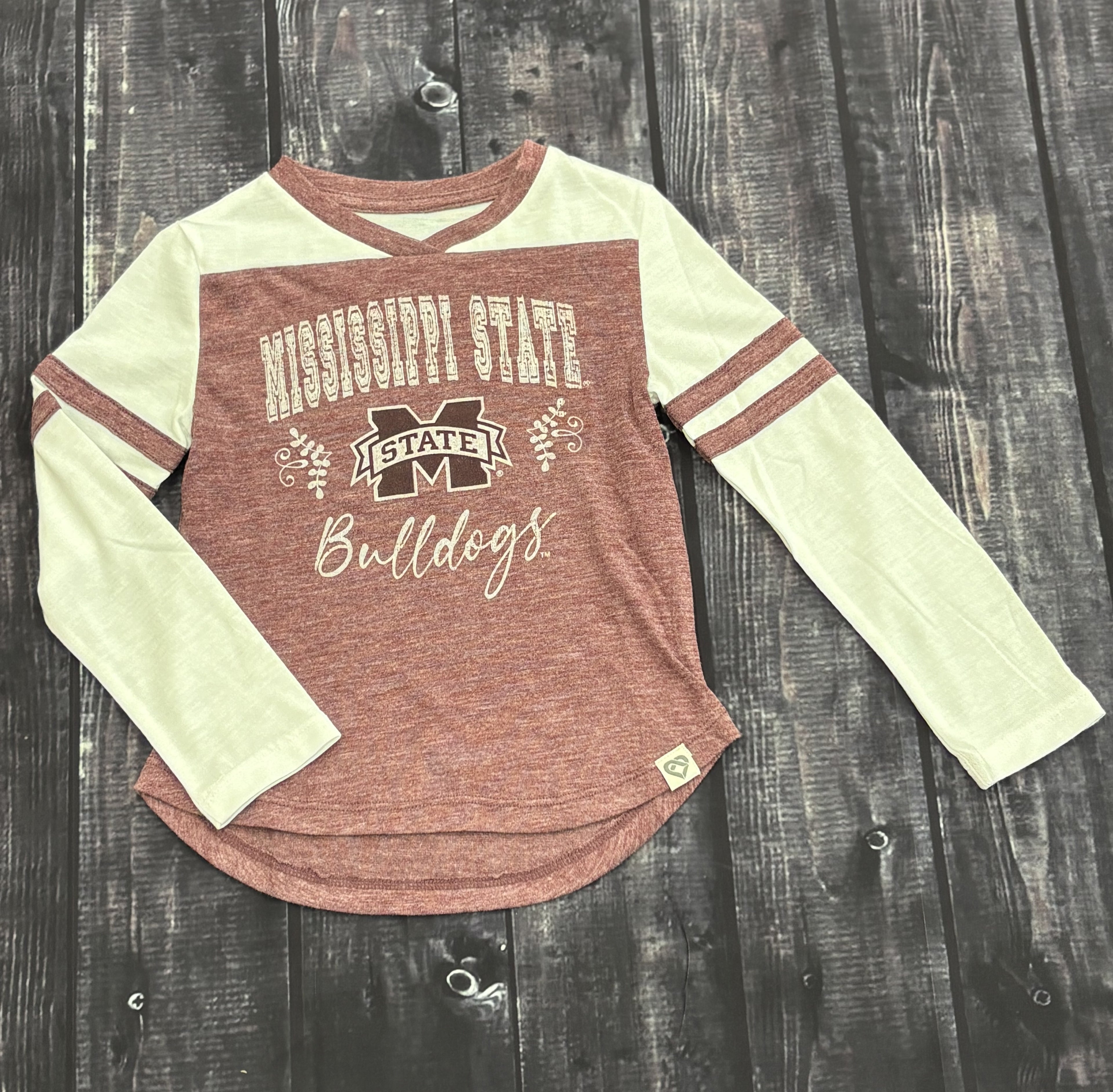 Toddler T-Shirt Girls Long Sleeve V-Neck Drummer Raglan M-State