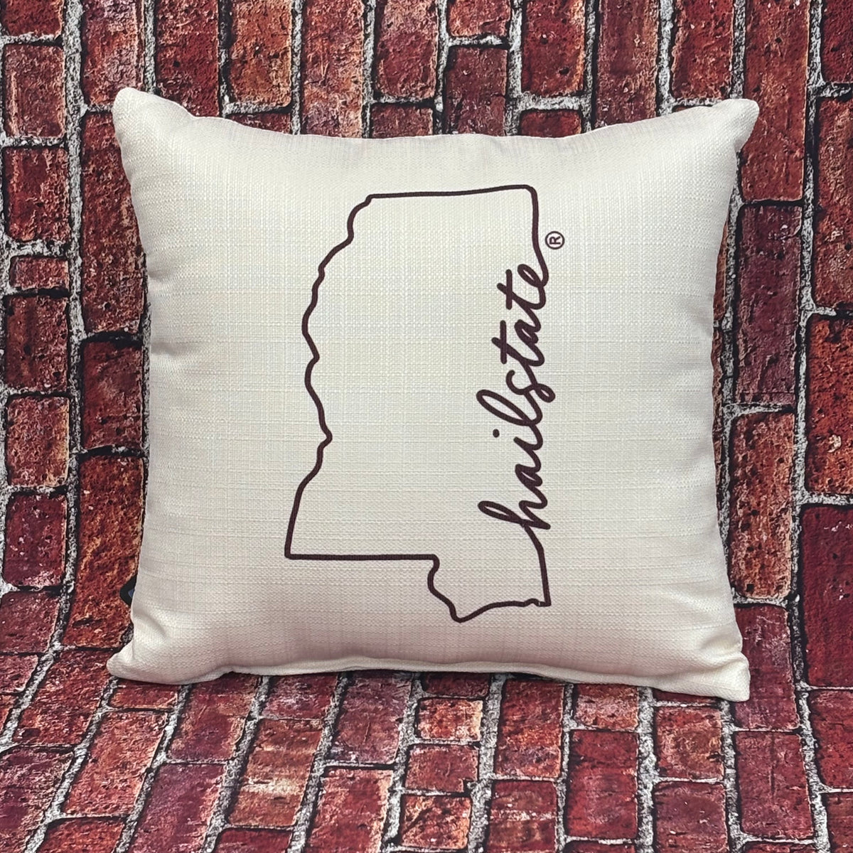 The Little Birdie/Varsity Pro, Inc. Home Pillow Shape Of MS Hail State Script