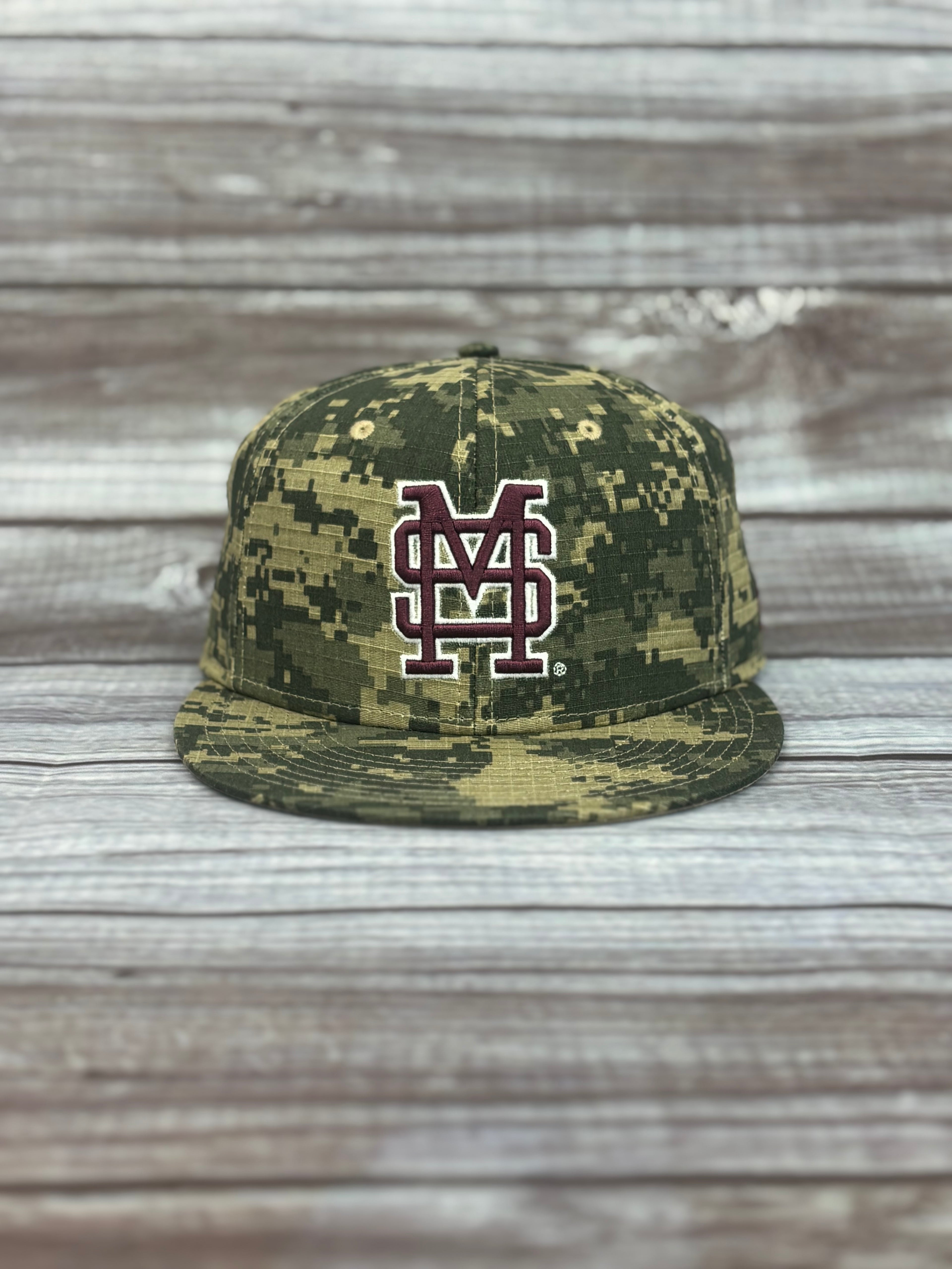 The Game Cap M-Over-S Maroon Digital Camo Adjustable