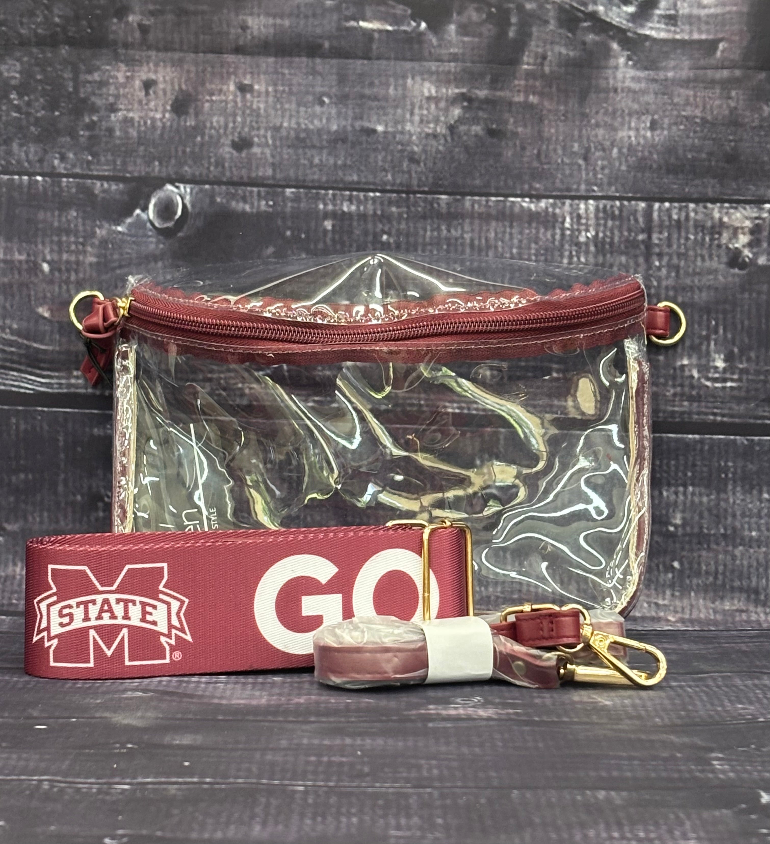 Desden By Landes, Inc. Tailgate Purse Crsbdy Small Clr W Logo Strap Mississippi State M-State Go Dawgs Hail State